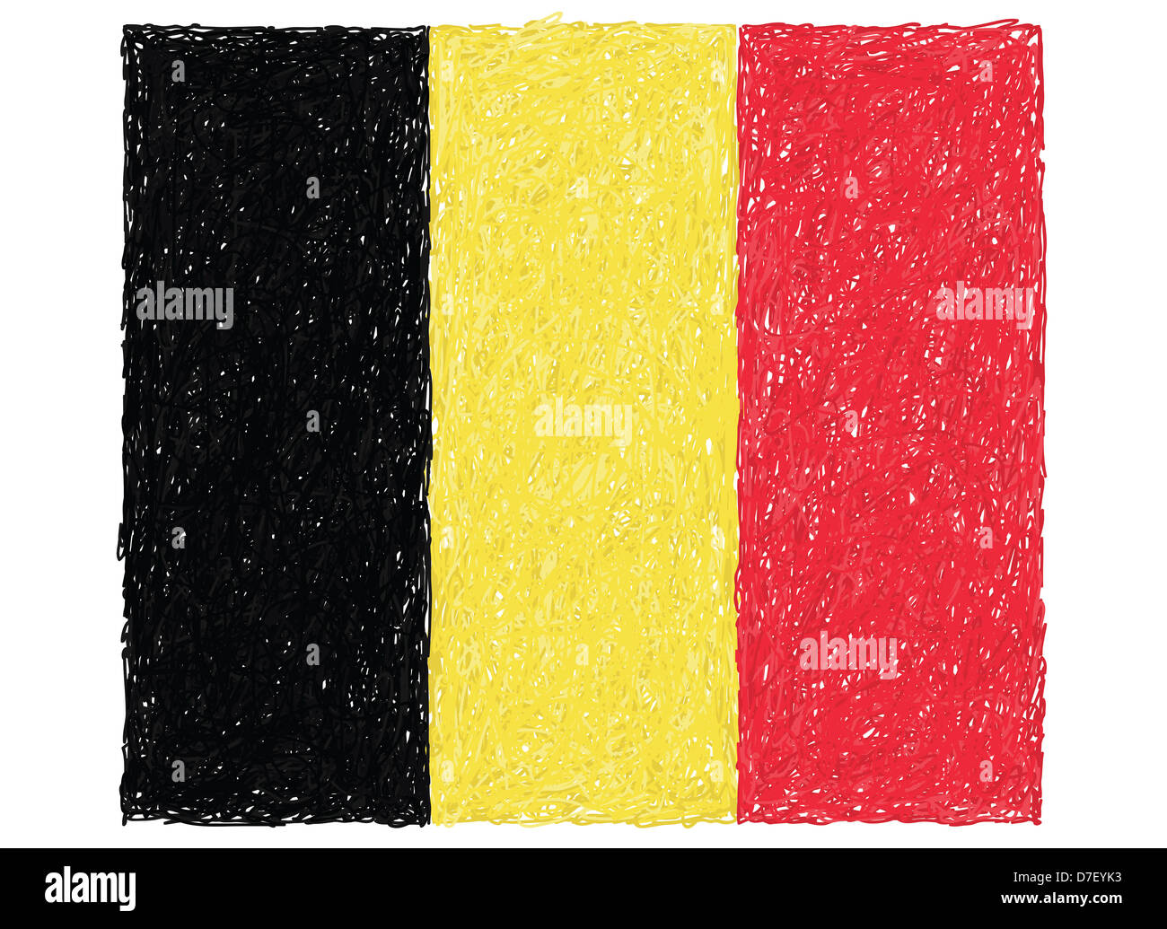 hand drawn illustration of flag of Belgium Stock Photo - Alamy