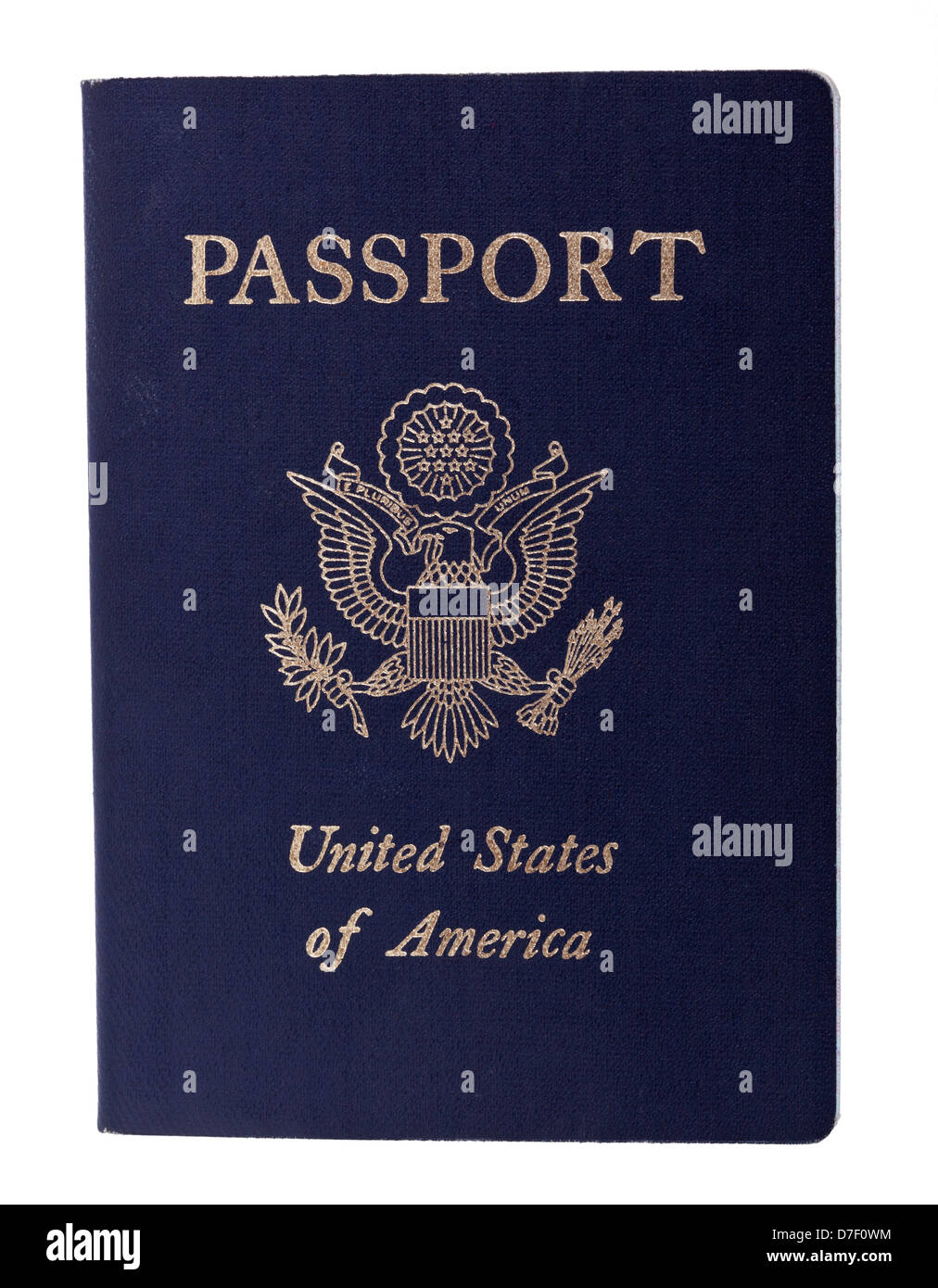 A USA passport Isolated on white background. This is old version passport before biometric chip