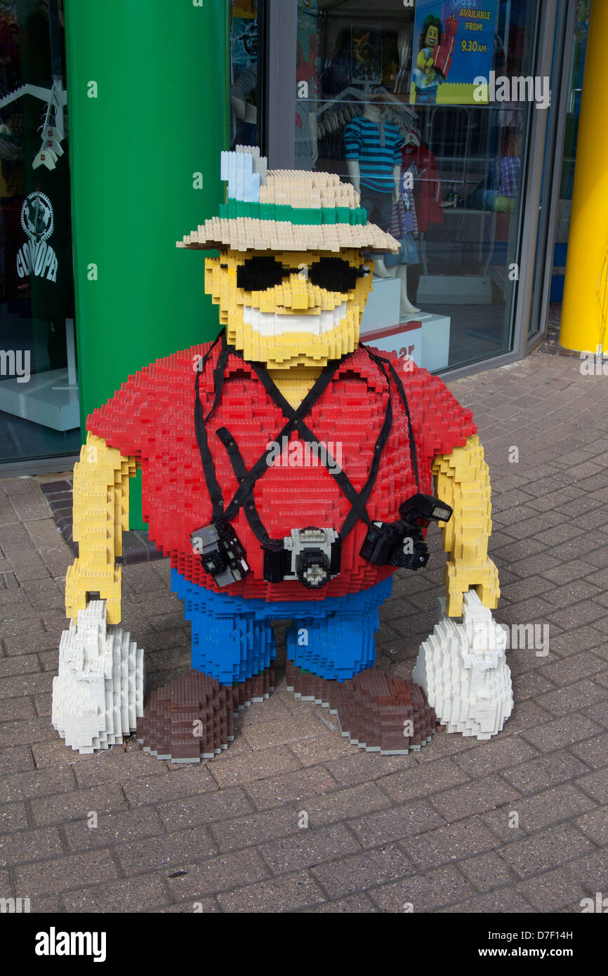 Lego tourist photographer at Legoland, Windsor, Berkshire, England , United Kingdom. Stock Photo