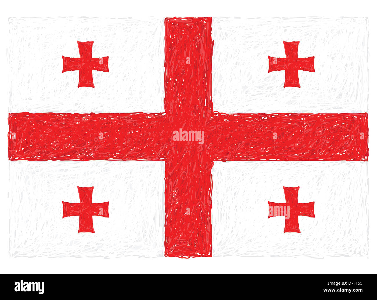 hand drawn illustration of flag of Georgia Stock Photo - Alamy