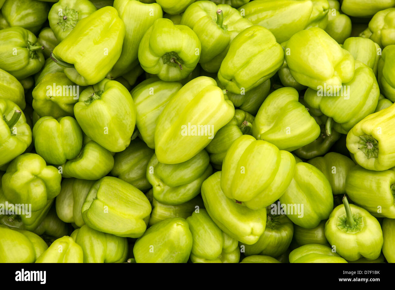 Macro view of fresh bell peppers. Stock Photo