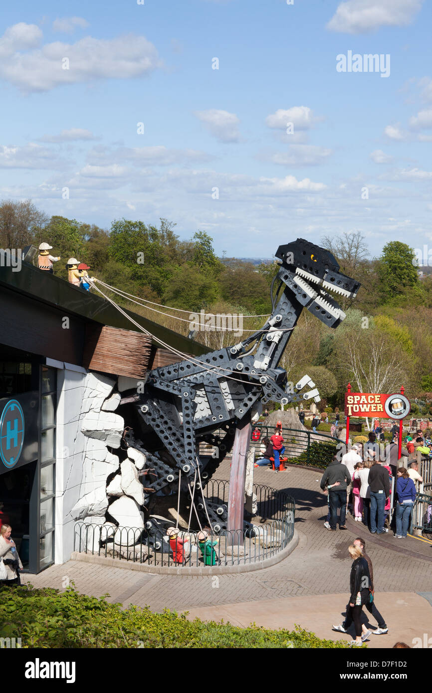 Giant Lego Tyrannosaurus Rex dinosaur at Legoland Windsor resort London England United Kingdom Stock Photo Alamy