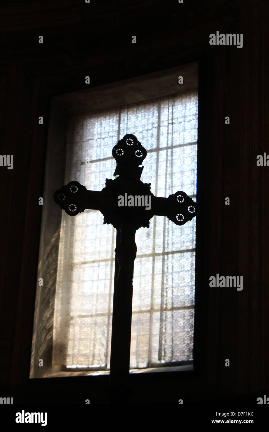 scene inside san pietro in vincoli church in rome italy Stock Photo