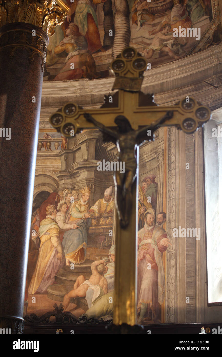 scene inside san pietro in vincoli church in rome italy Stock Photo
