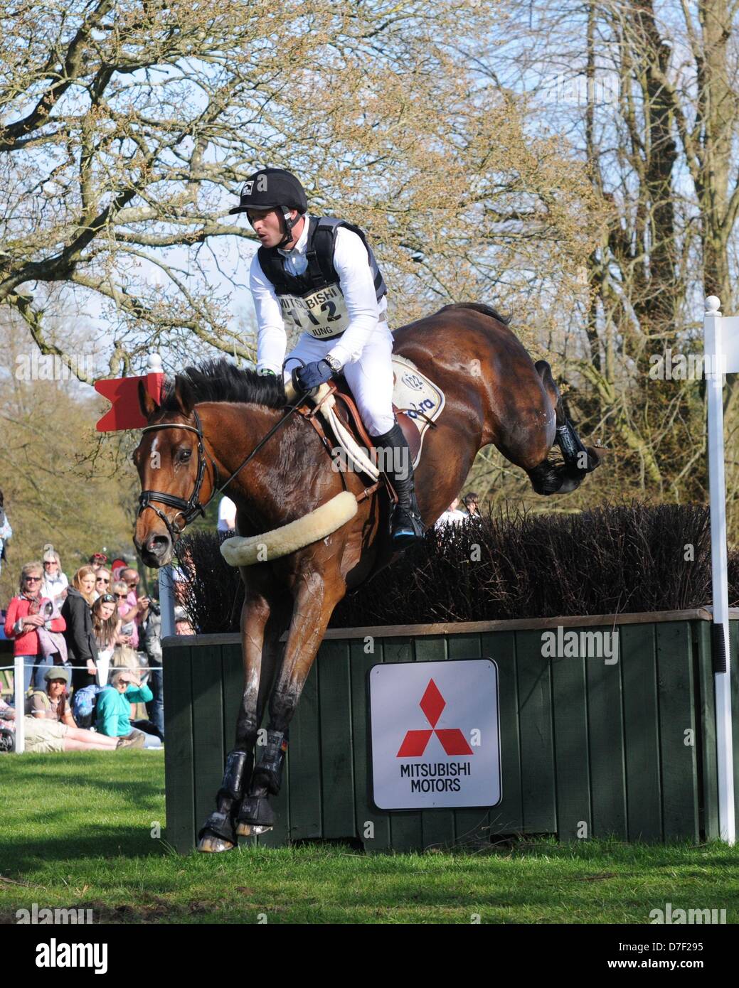 Michael Jung (GER) riding La Biosthetique - Sam FBW during the Cross Country phase of the 2013 Mitsubishi Motors Badminton Horse Trials Stock Photo