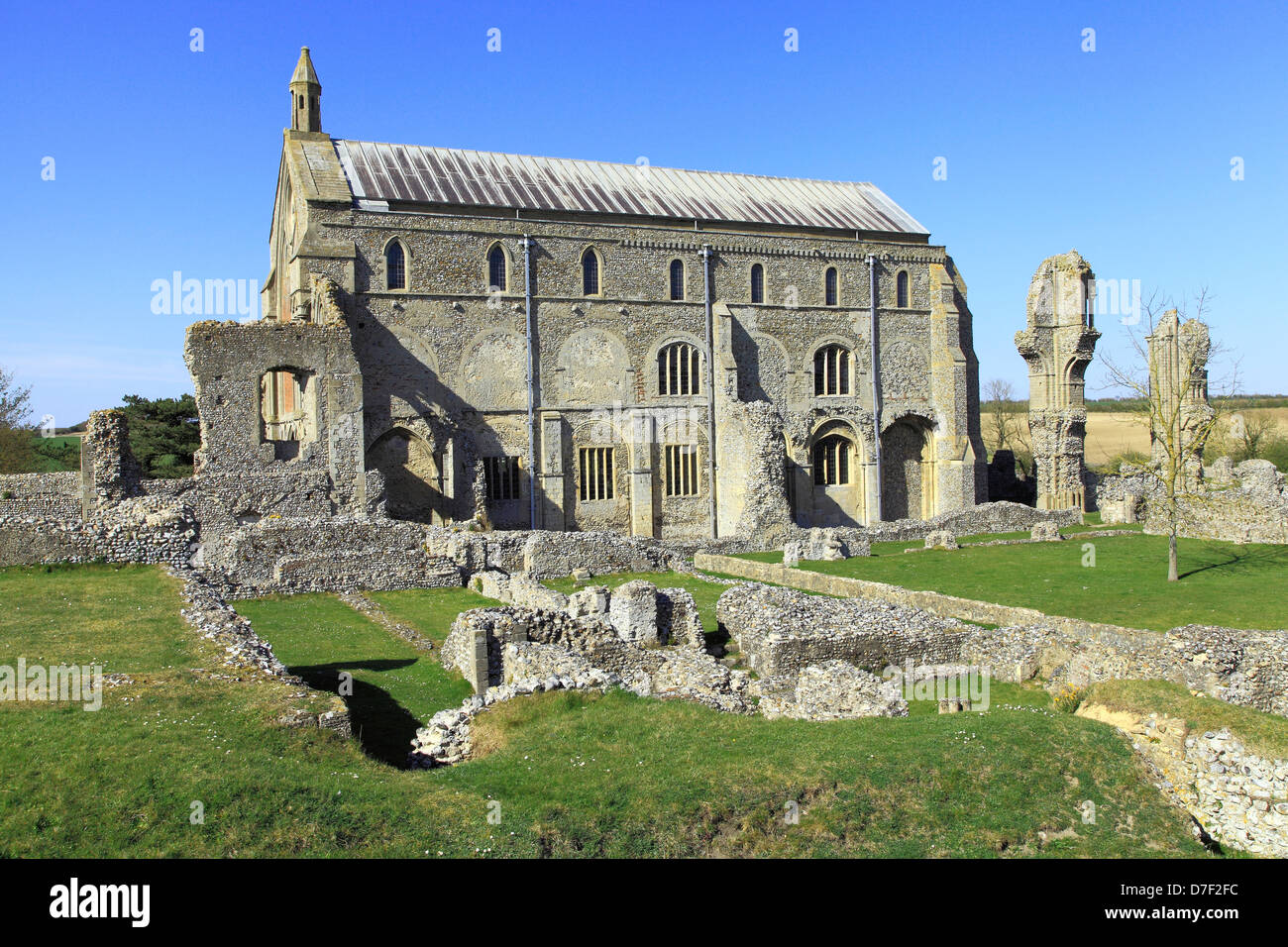 Binham Priory, Norfolk, Church and Monastic ruins, English medieval architecture, England UK, Benedictine Order Stock Photo