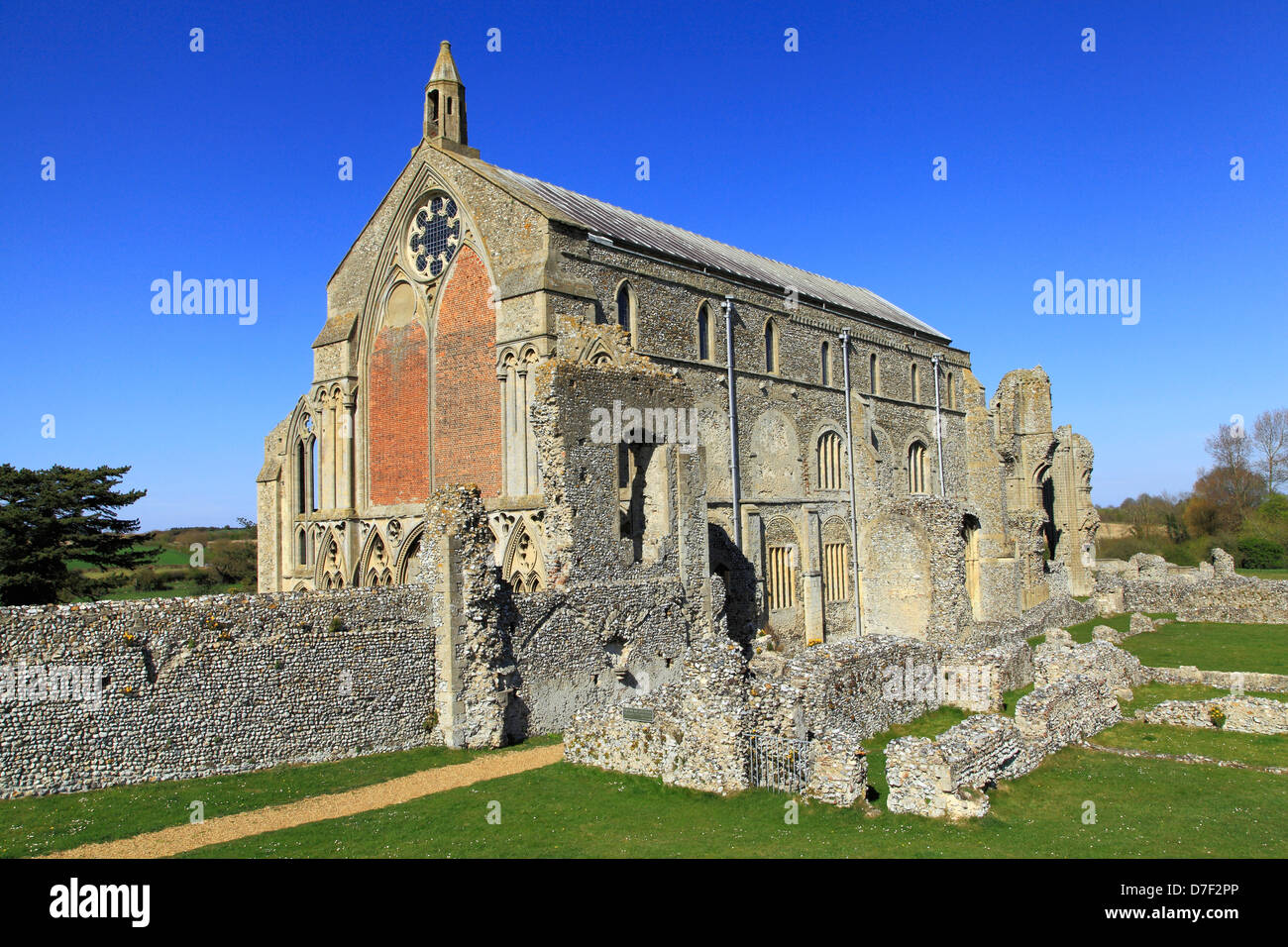 Binham Priory, Norfolk, Church and Monastic ruins, English medieval architecture, England UK, Benedictine Order Stock Photo