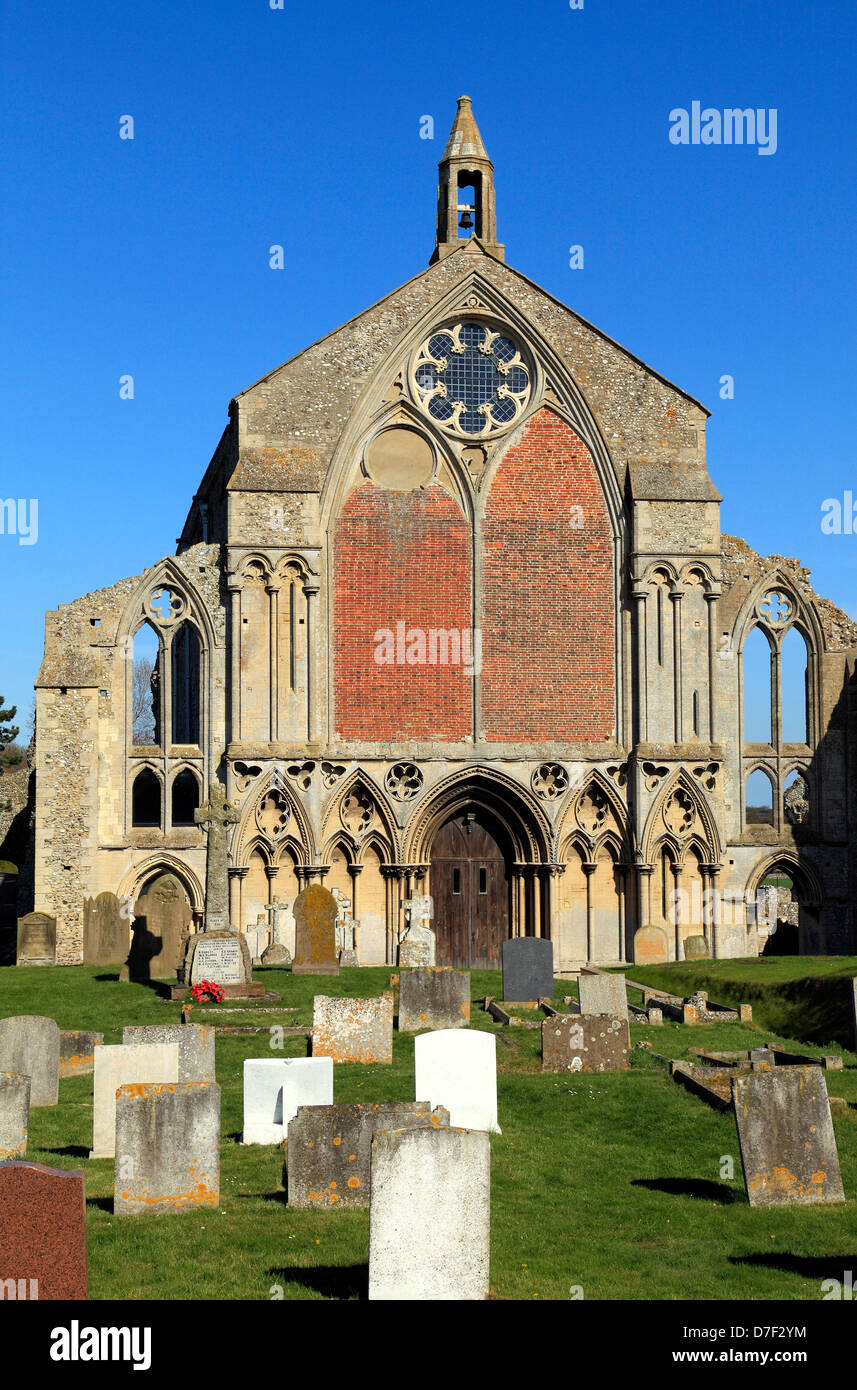 Binham Priory, Norfolk, West Front of monastic church, medieval English