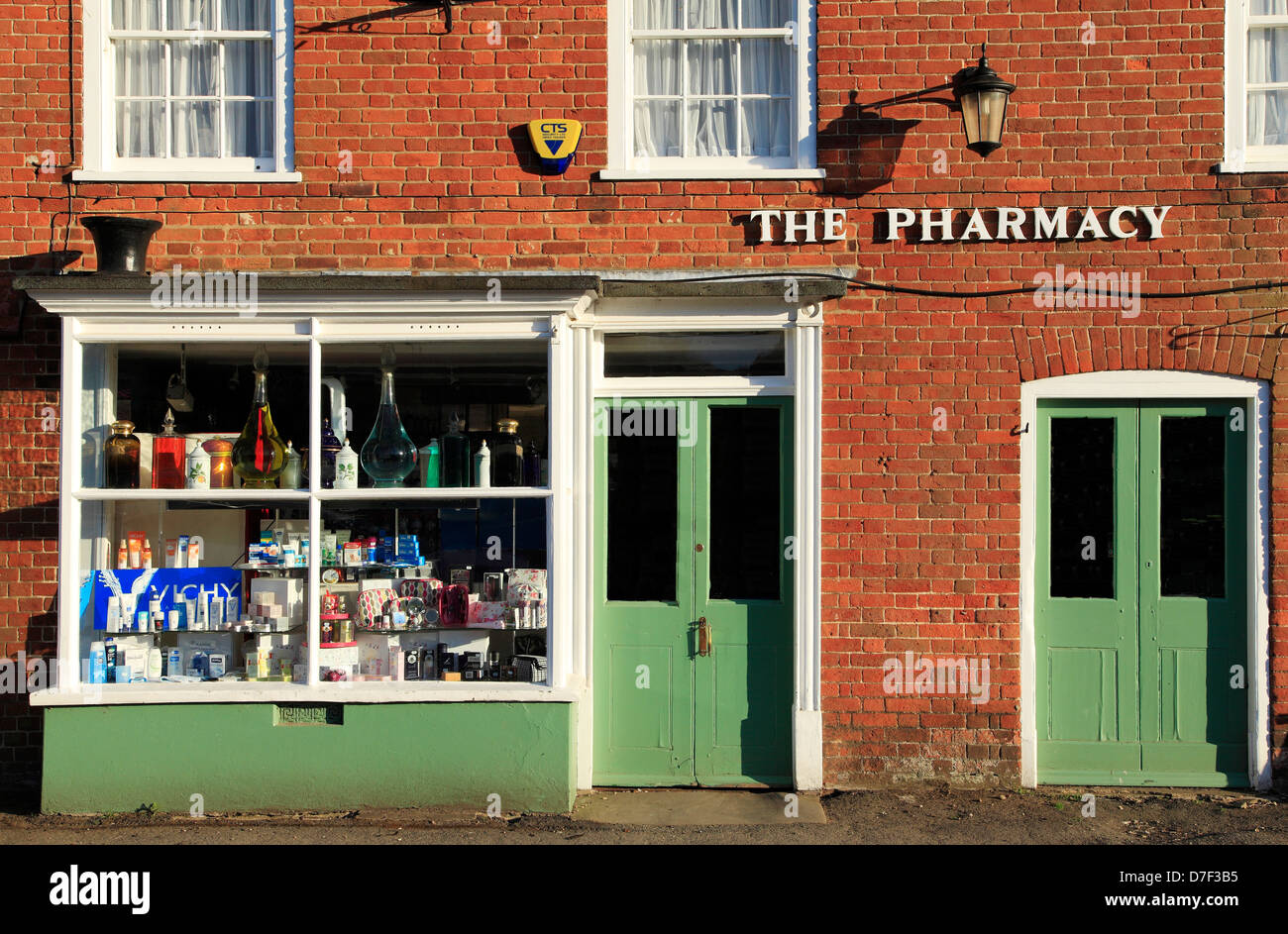 Burnham Market, Norfolk, 18th century pharmacy, chemist, chemist's shop, Norfolk, England UK Stock Photo