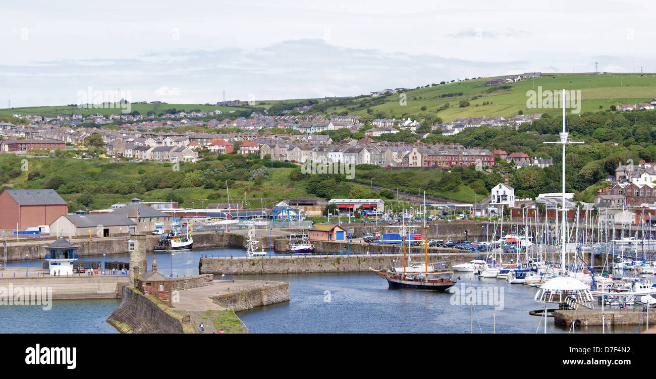 Sailing ship leaving Whitehaven harbour after the 2011 festival. Stock Photo