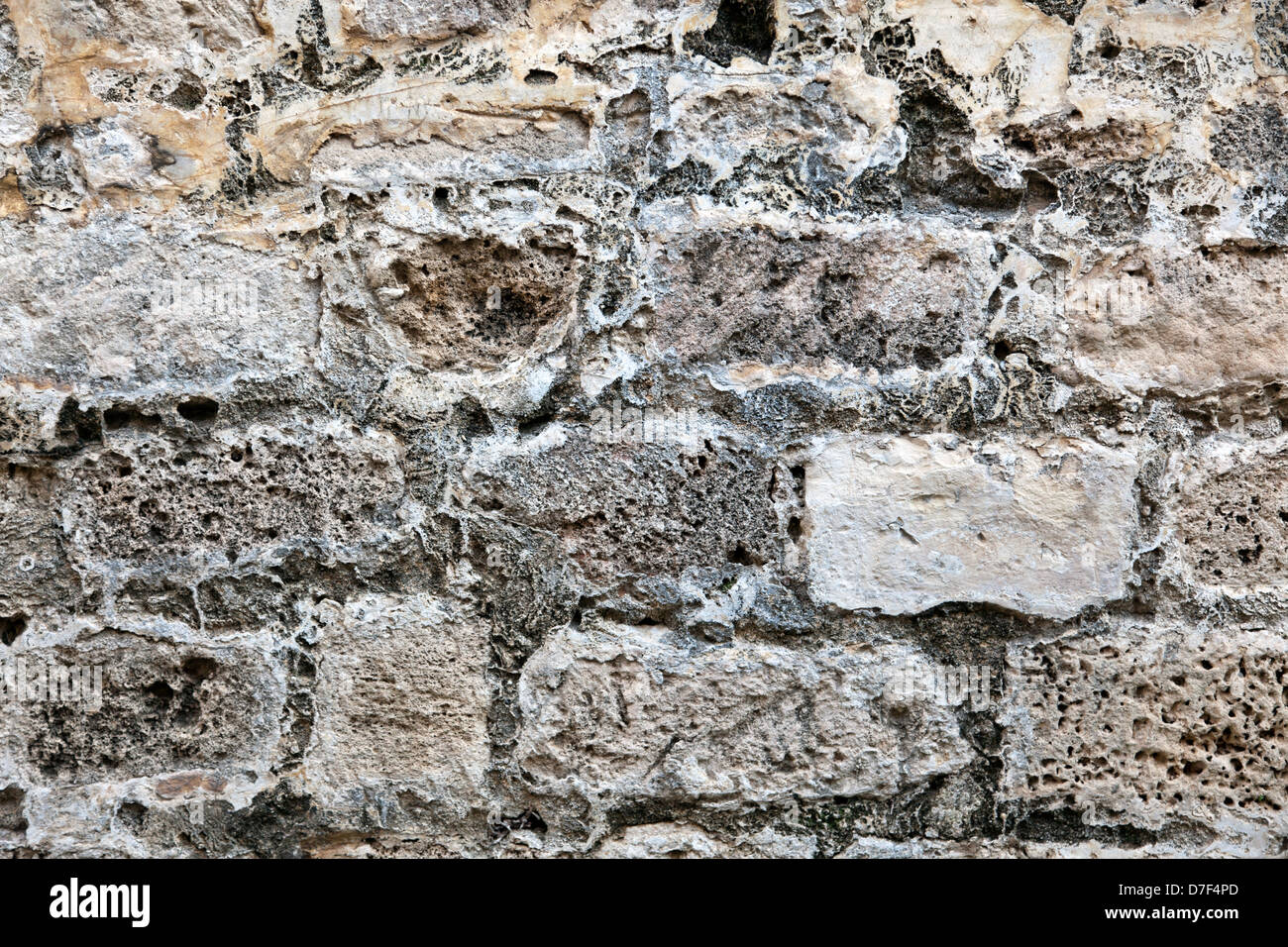 Close up of an ancient stone wall. Stock Photo