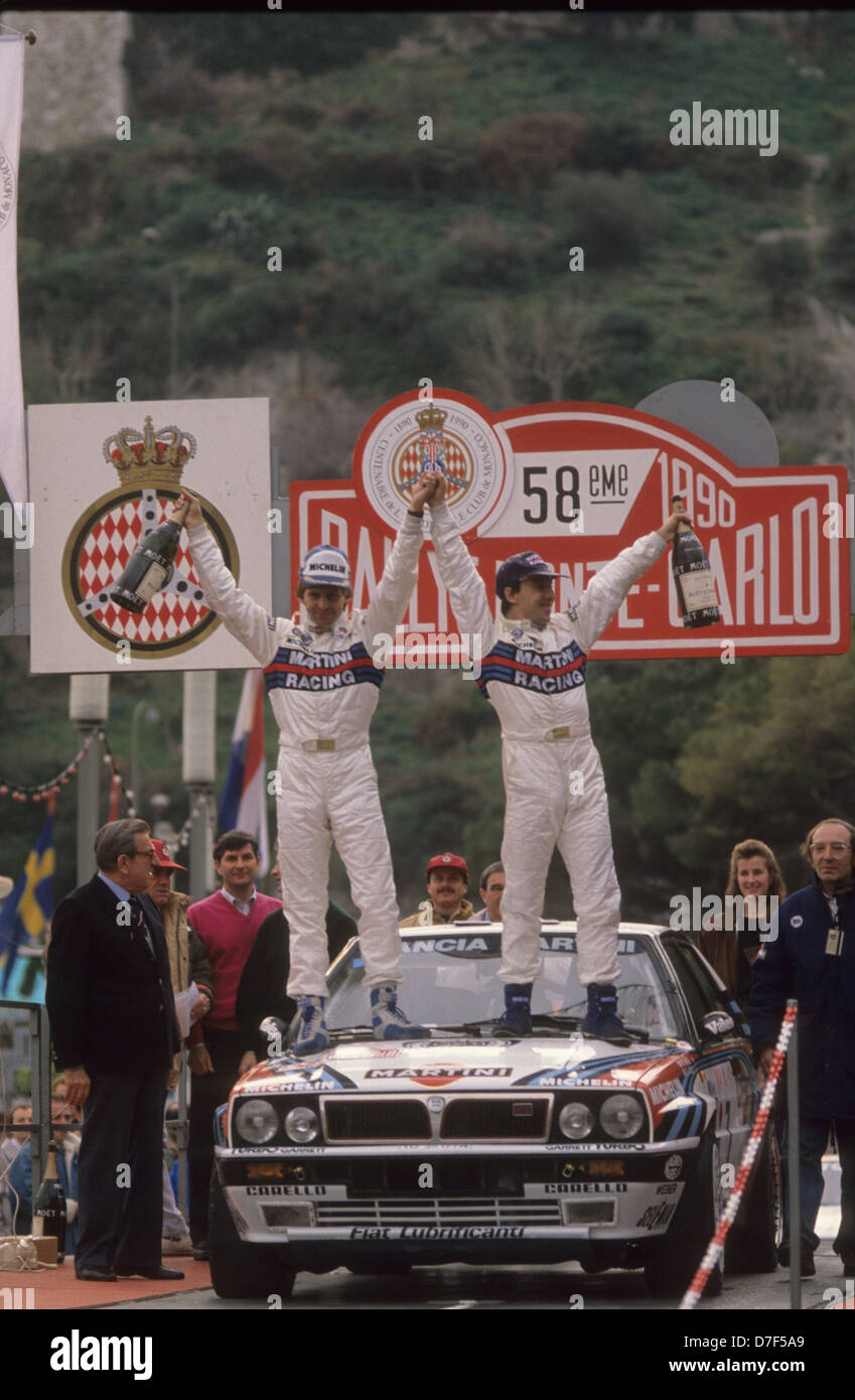Didier Auriol Lancia Delta Integrale Winner Monte Carlo Rally 1990 Photograph 