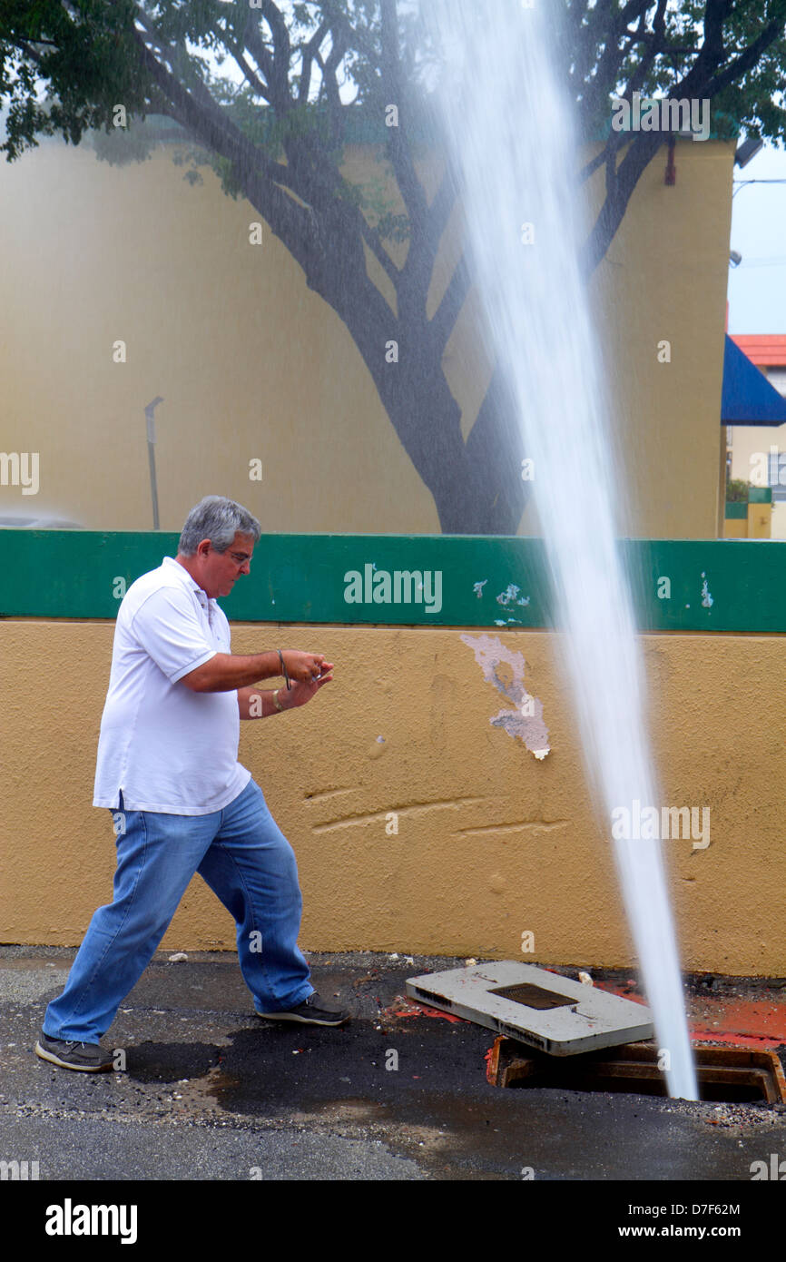 Florida, FL, South, Miami Beach, SoBe, city water main, pipe, break