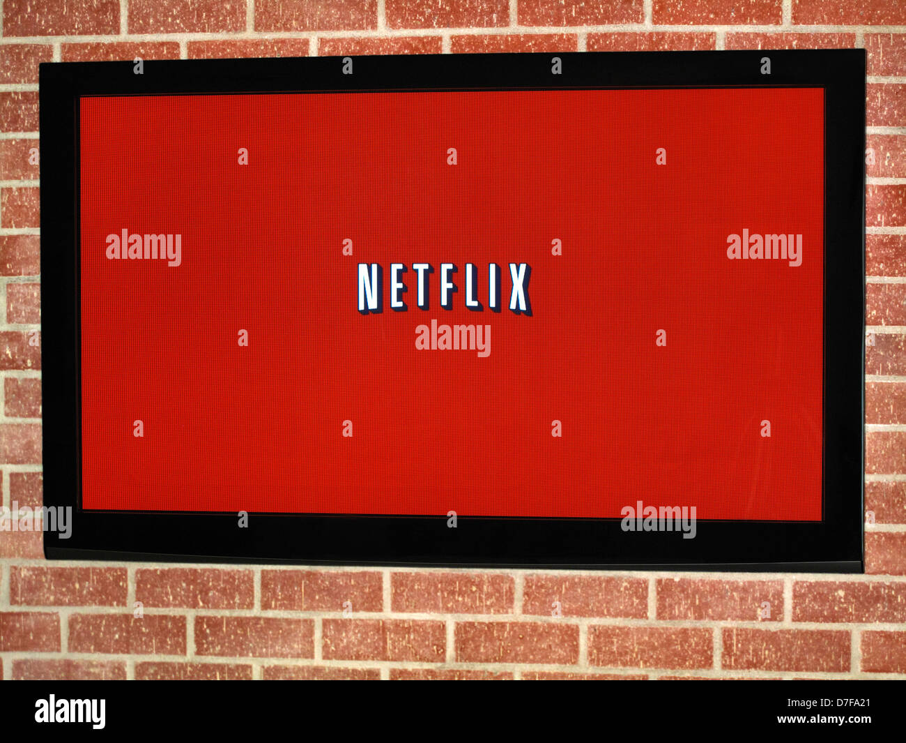 Netflix screen on plasma tv Stock Photo