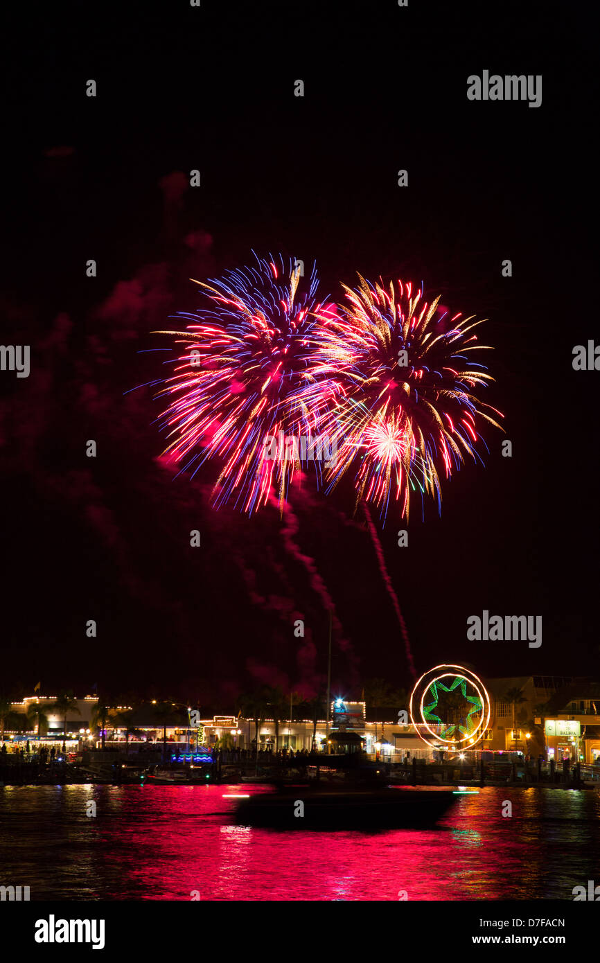 Balboa Island during the Christmas Boat Parade, Newport Beach, Orange County, California Stock