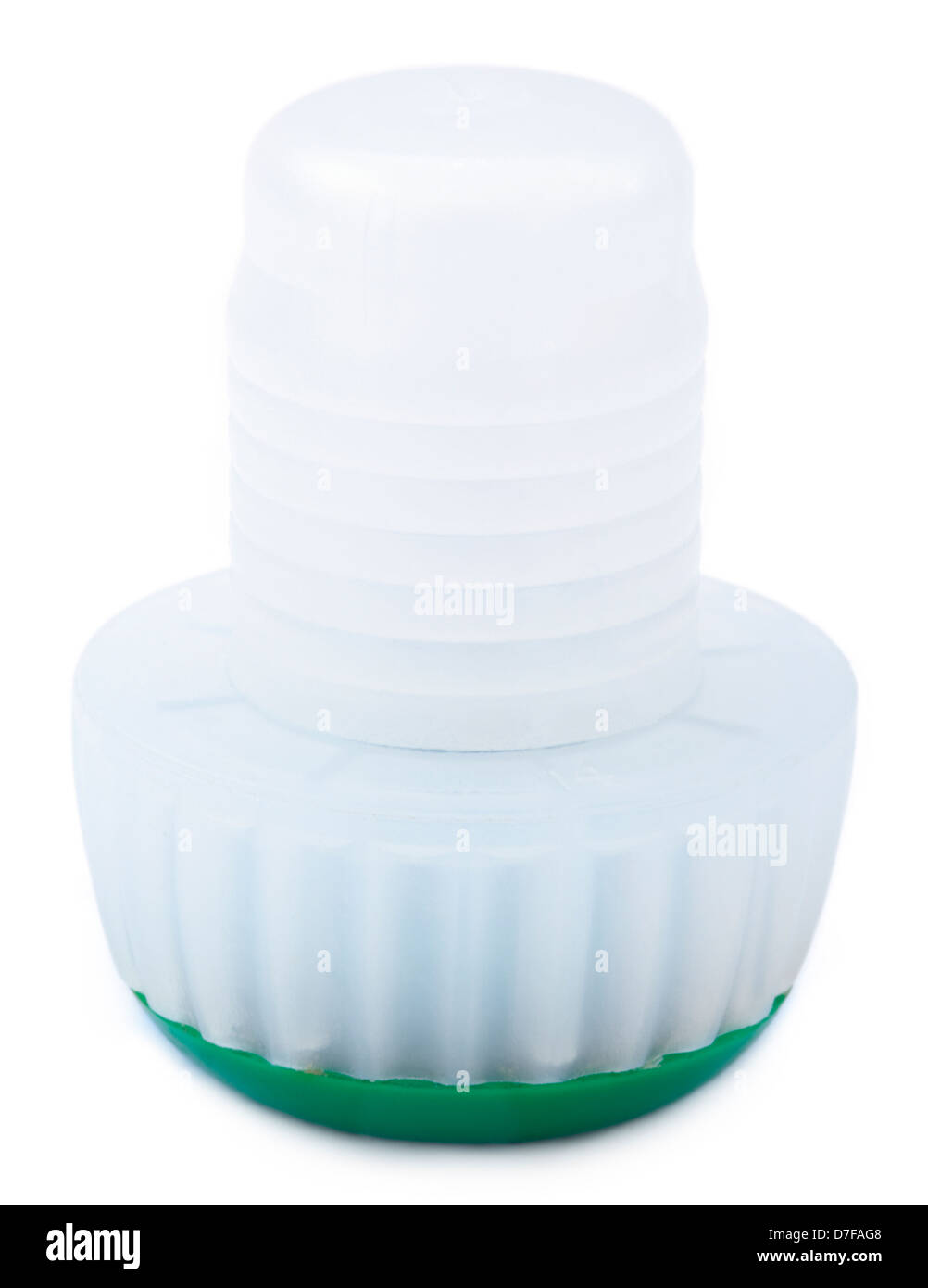 A white plastic champagne bottle cap isolated on white background Stock Photo Alamy