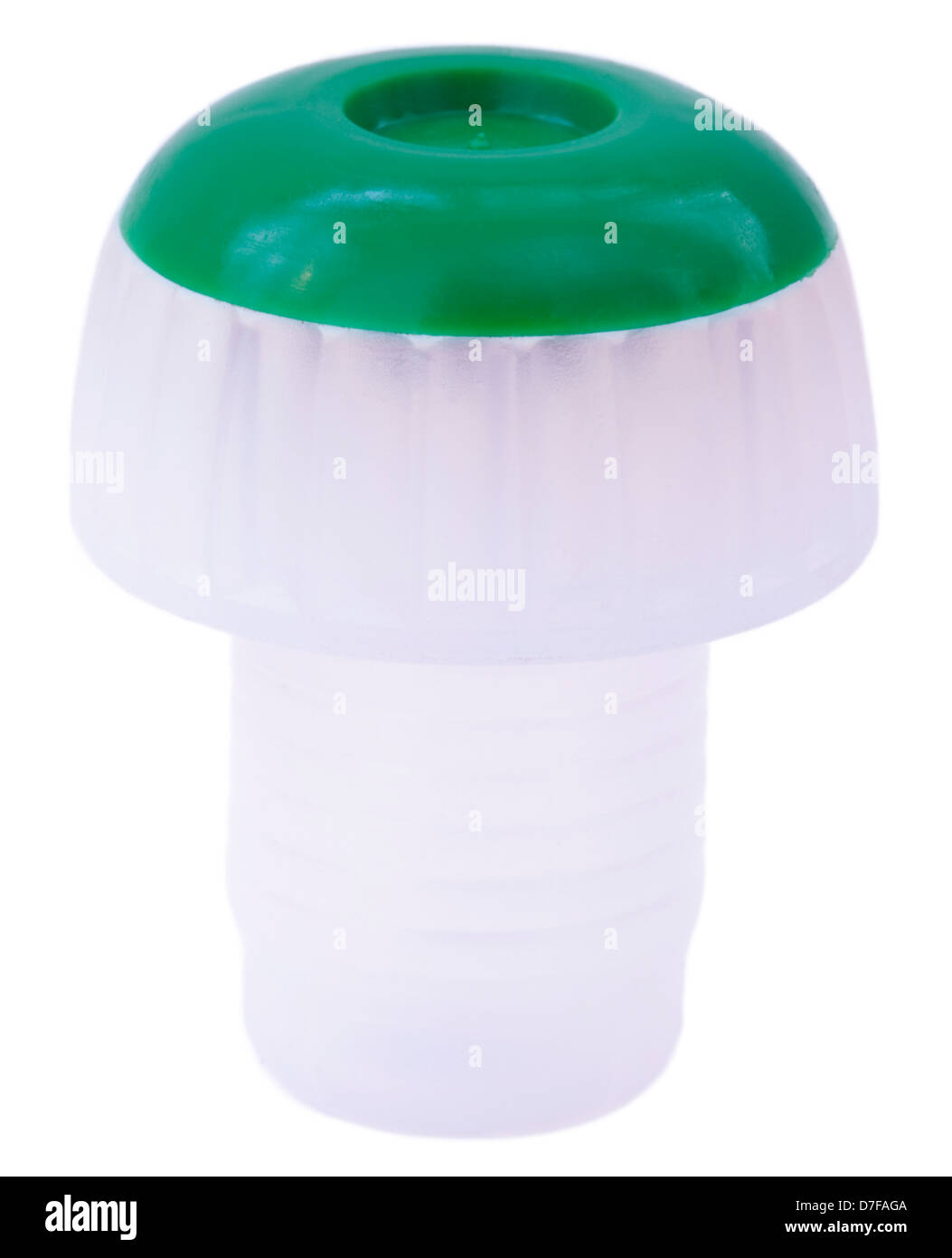 A white plastic champagne bottle cap isolated on white background Stock Photo Alamy