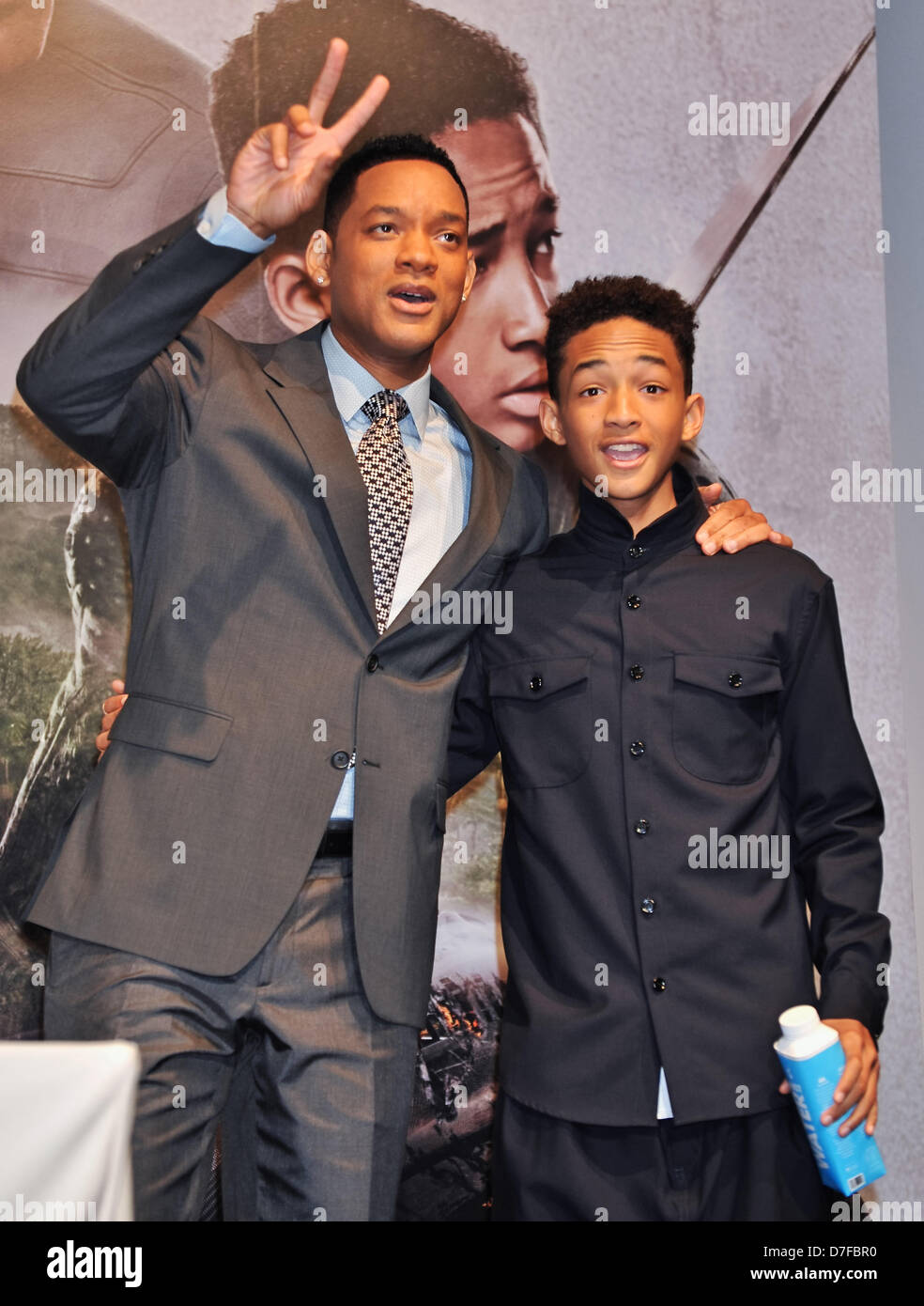 Will Smith, Jaden Smith, May 2, 2013 : Tokyo, Japan : Actor Will Smith(L) and  Jaden Smith