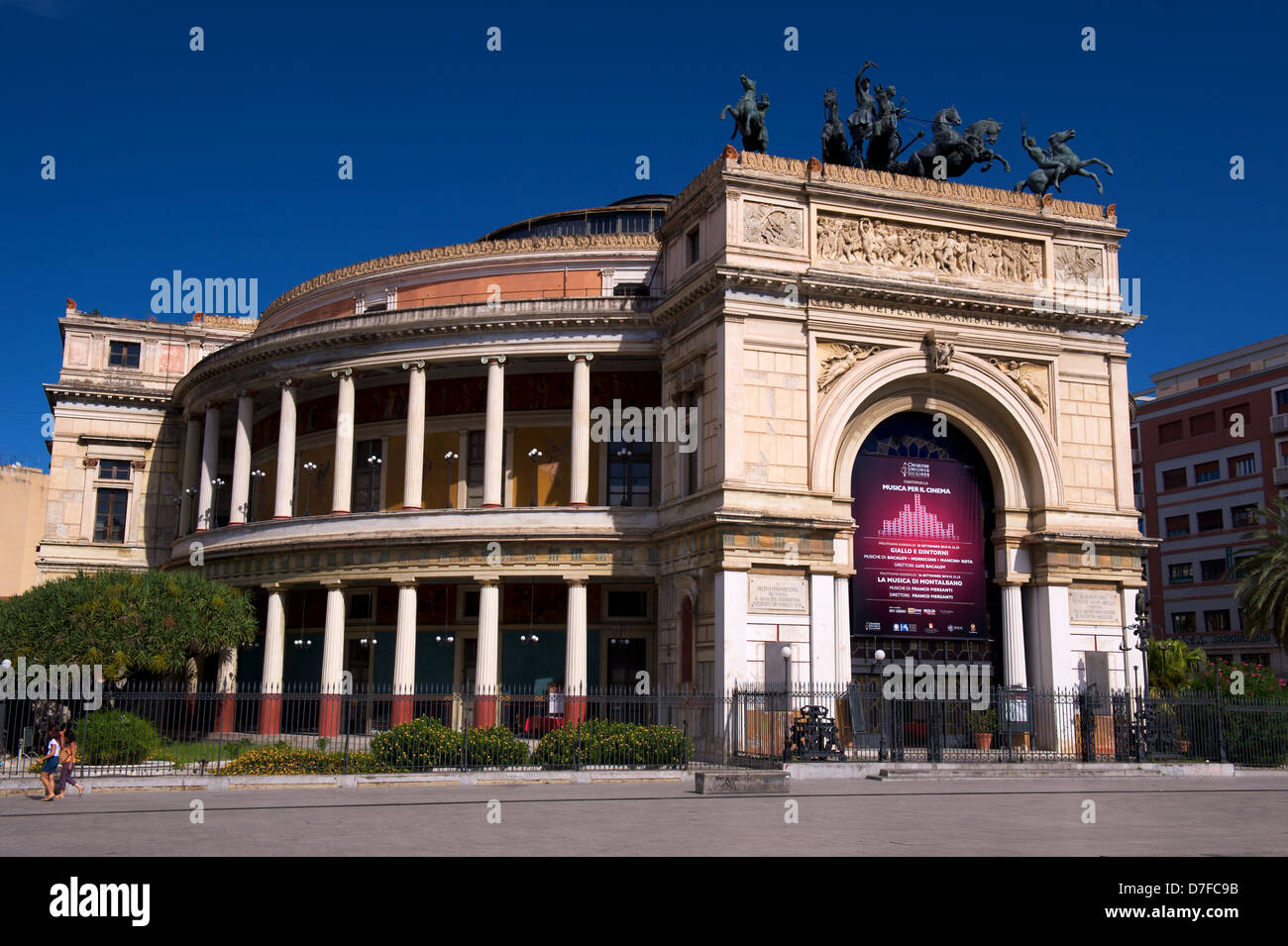 Politeama theatre in Palermo, Italy Stock Photo