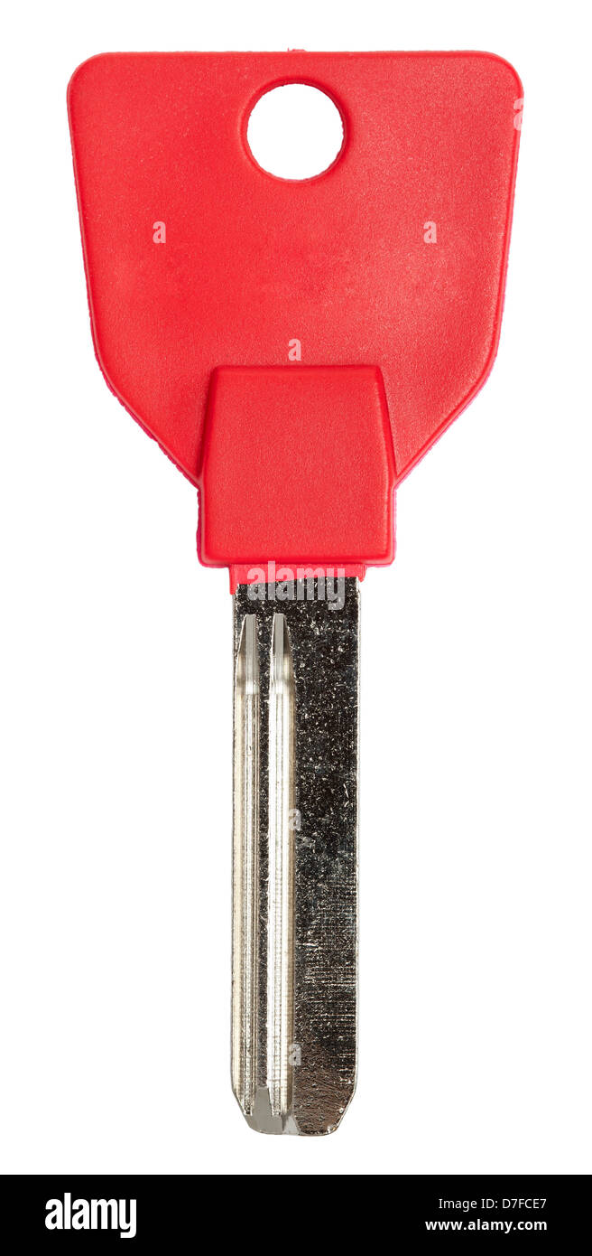 Red key isolated on white background Stock Photo Alamy