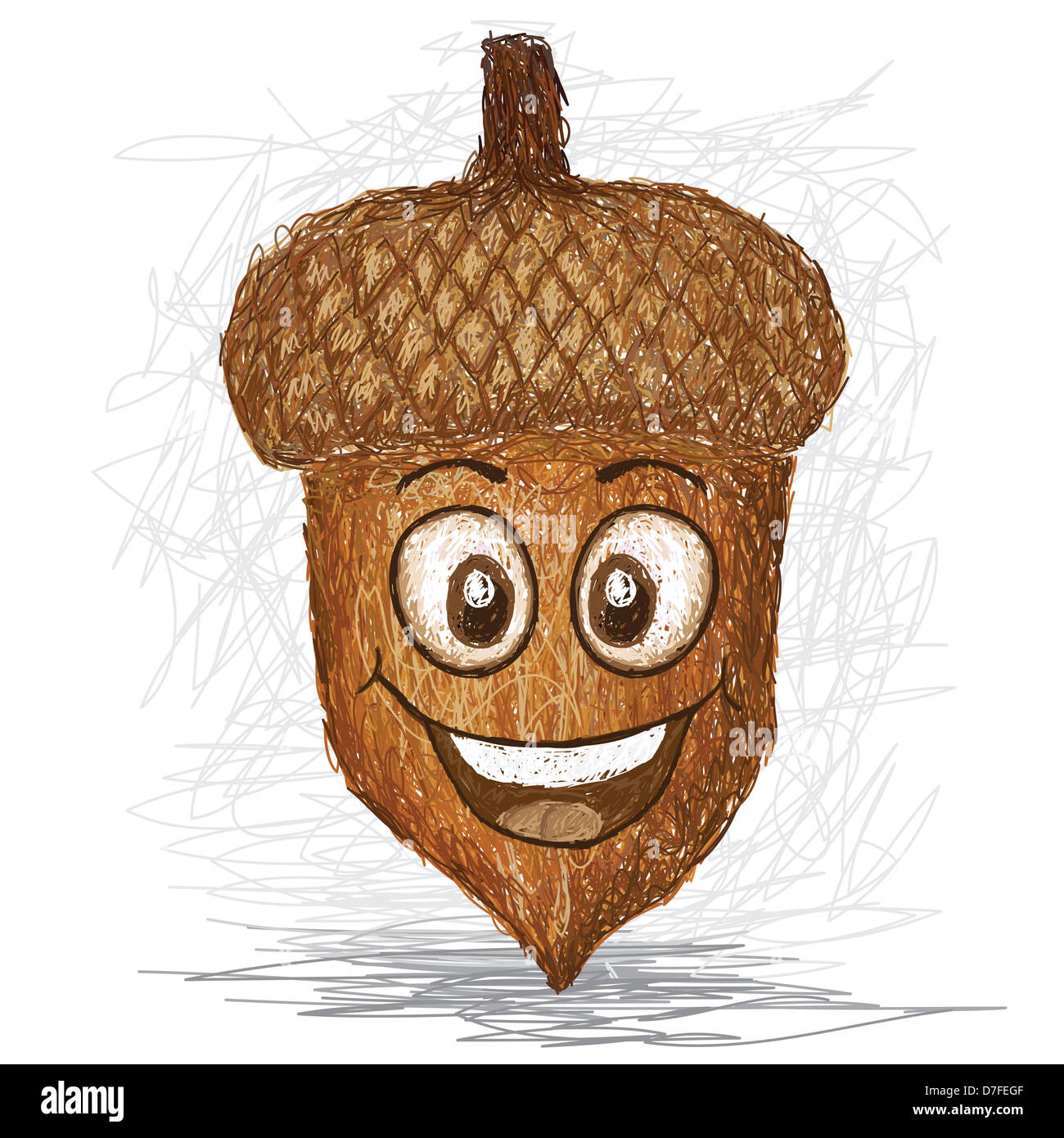 Acorn with happy face Royalty Free Vector Image