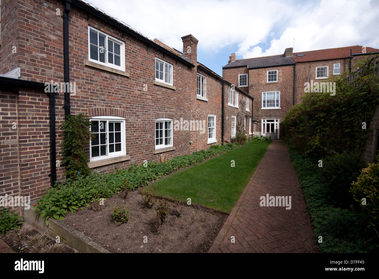 A view of the garden of the World of James Herriot in Thirsk, North Yorkshire Stock Photo