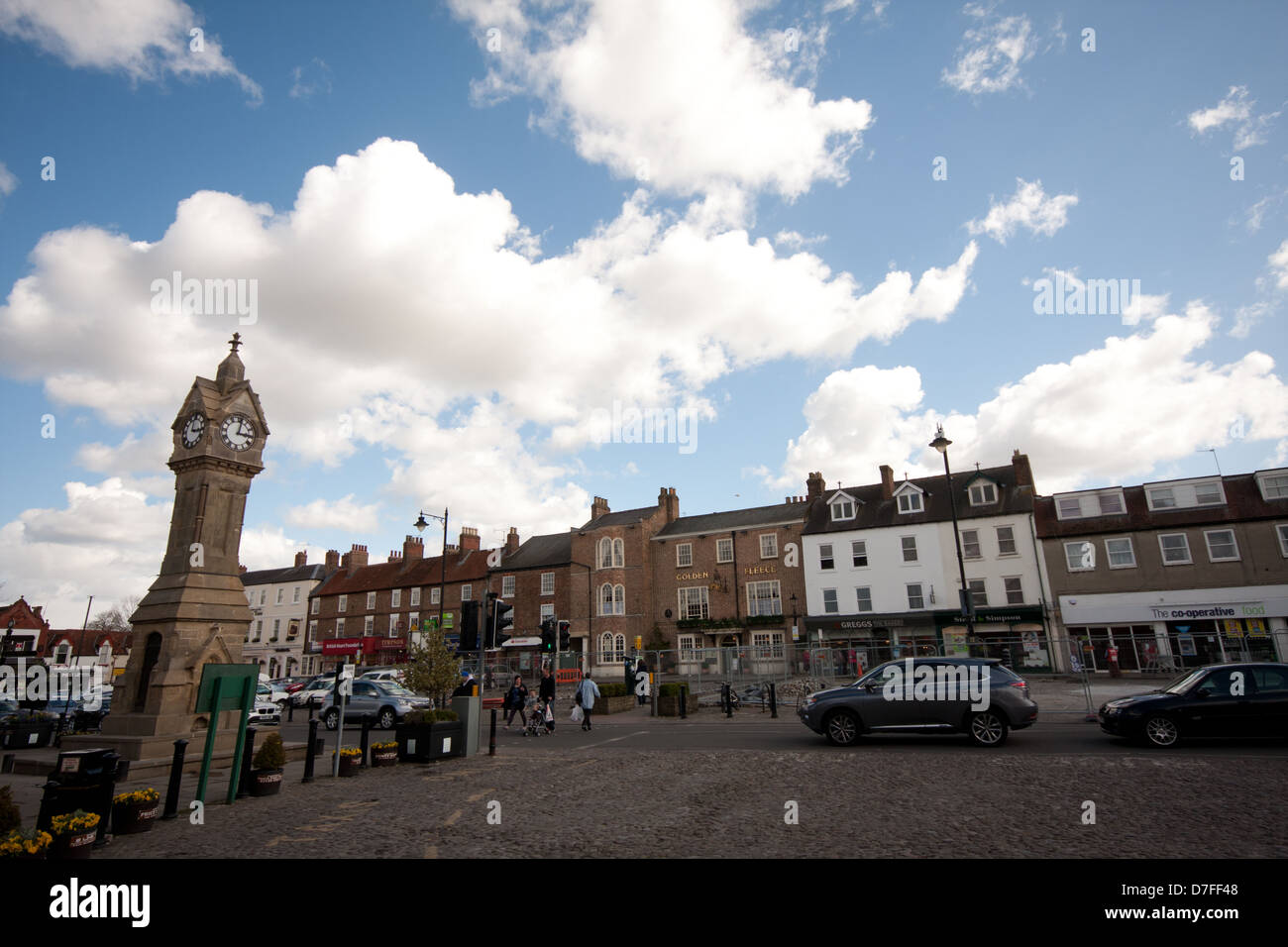 Marketplace in Thirsk, North Yorkshire Stock Photo