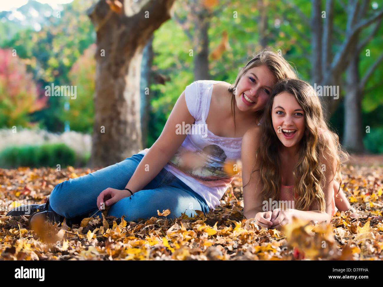 School girls in park hi-res stock photography and images - Page 3 - Alamy