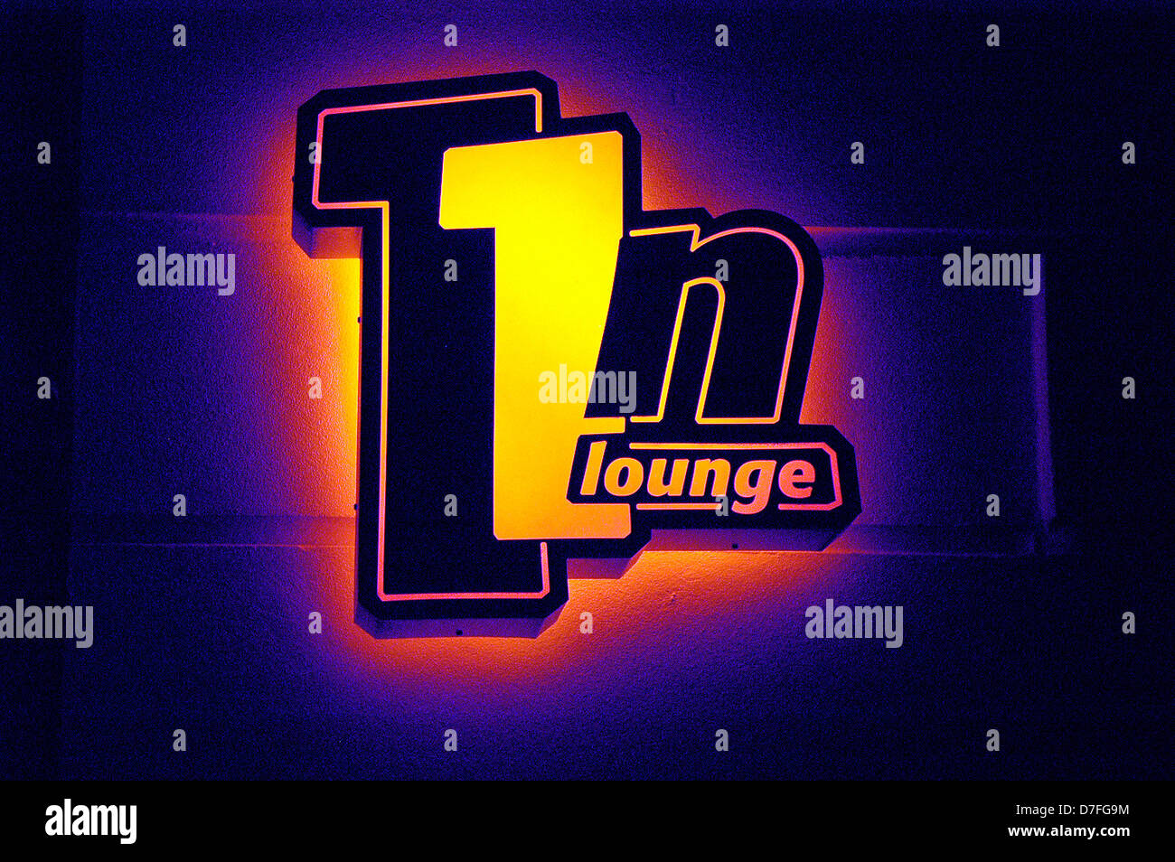 Europe, Germany, Germany, Berlin, stroke, neon light, neon sign, 11N lounge Stock Photo