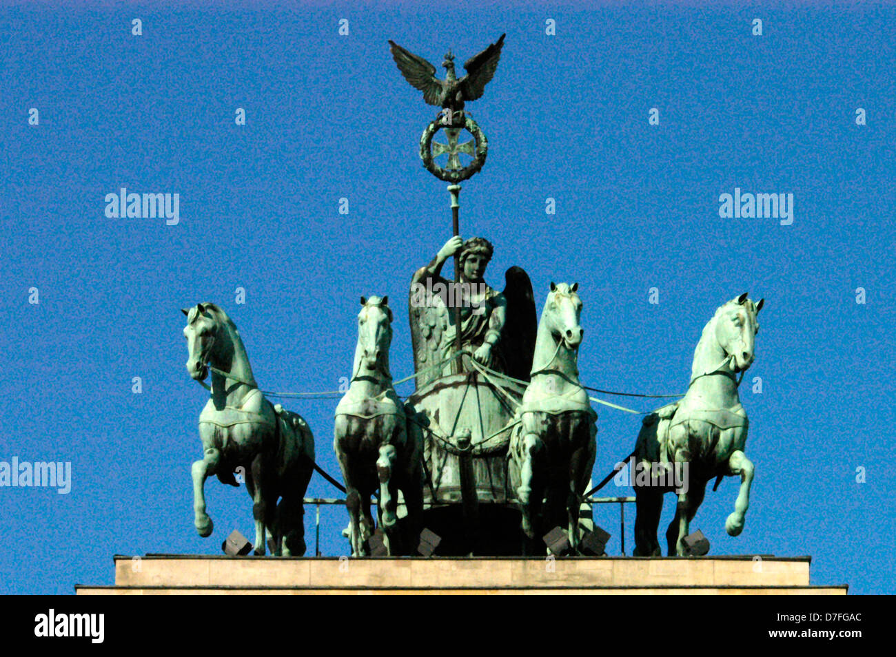 Europe, Germany, Berlin, the Brandenburg Gate, eastern side, quadriga from the front, Brandenburger Tor Stock Photo