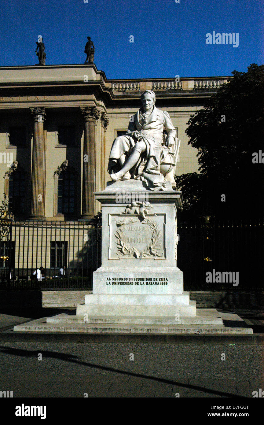 Europe, Germany, Berlin, Humboldt's university, monument of Alexander von Humboldt, Humboldt-Universität Stock Photo