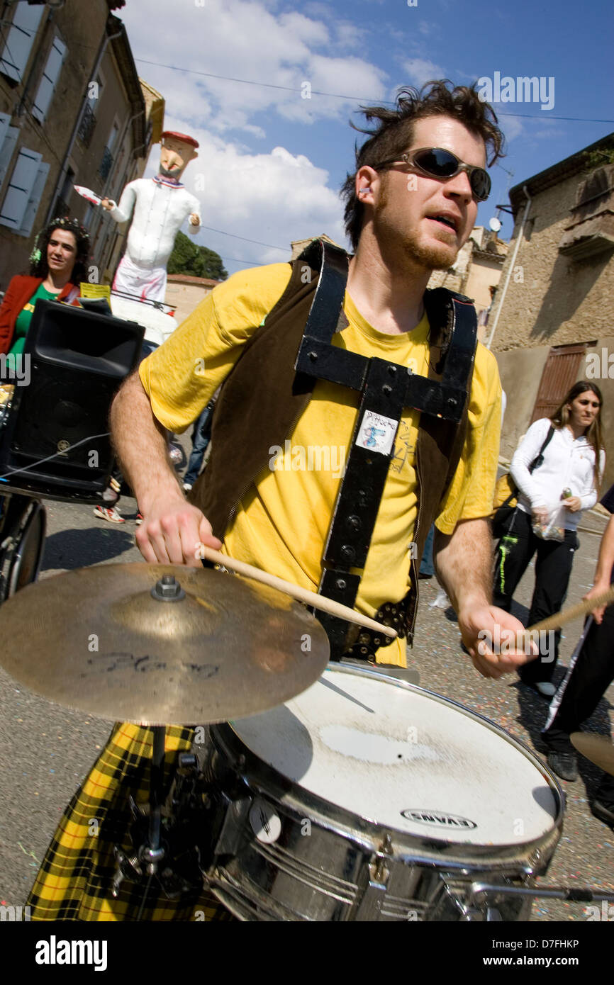 Traditional marching band at village carnival,Roujan,Languedoc,france Stock Photo Alamy