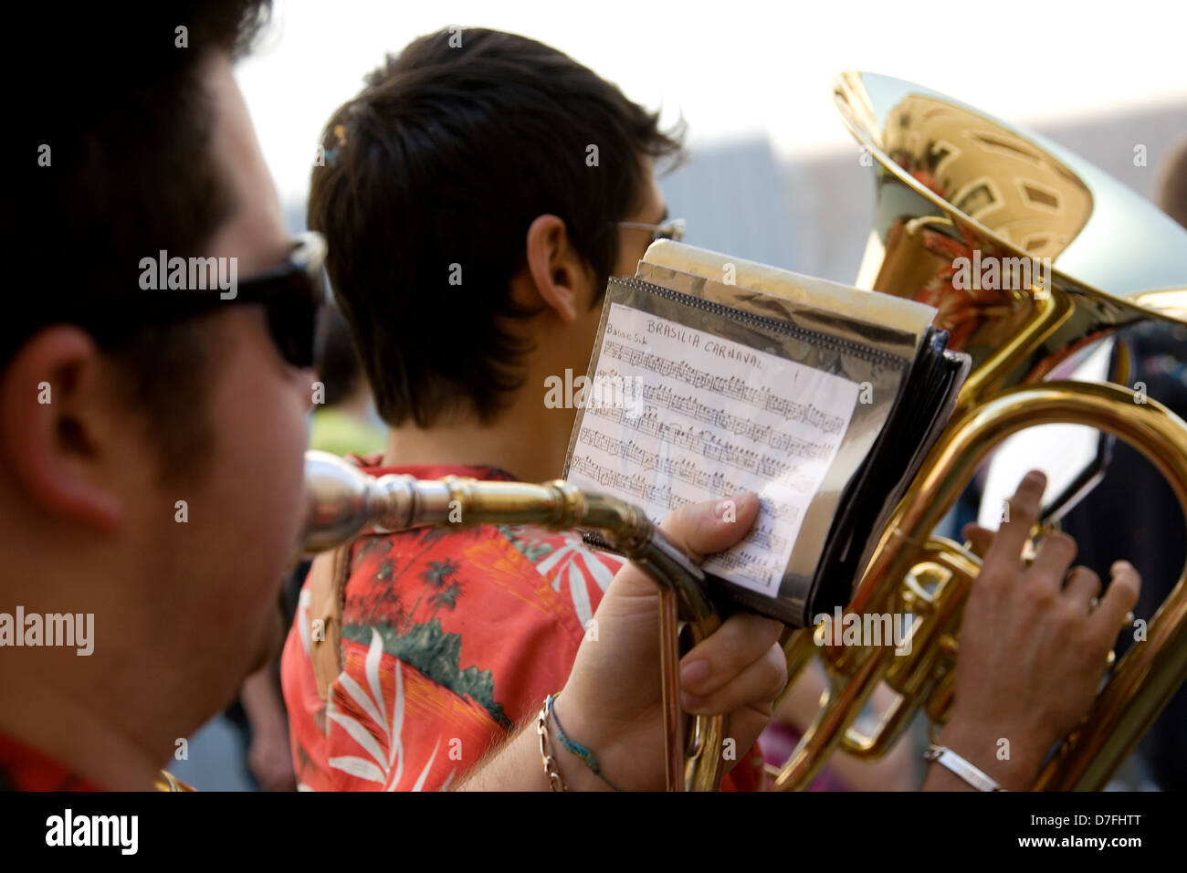 Traditional marching band at village carnival,Roujan,Languedoc,france Stock Photo Alamy