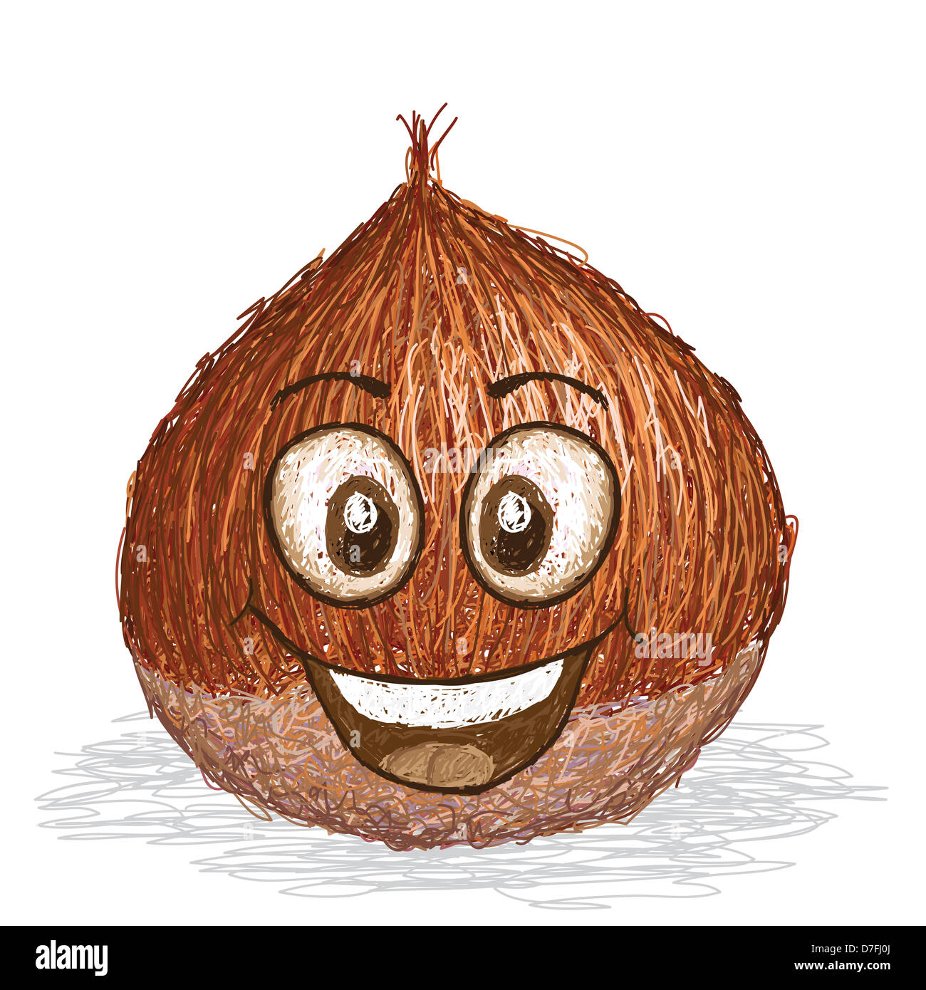 Happy brown. Chestnut cartoon. Каштан вектор.