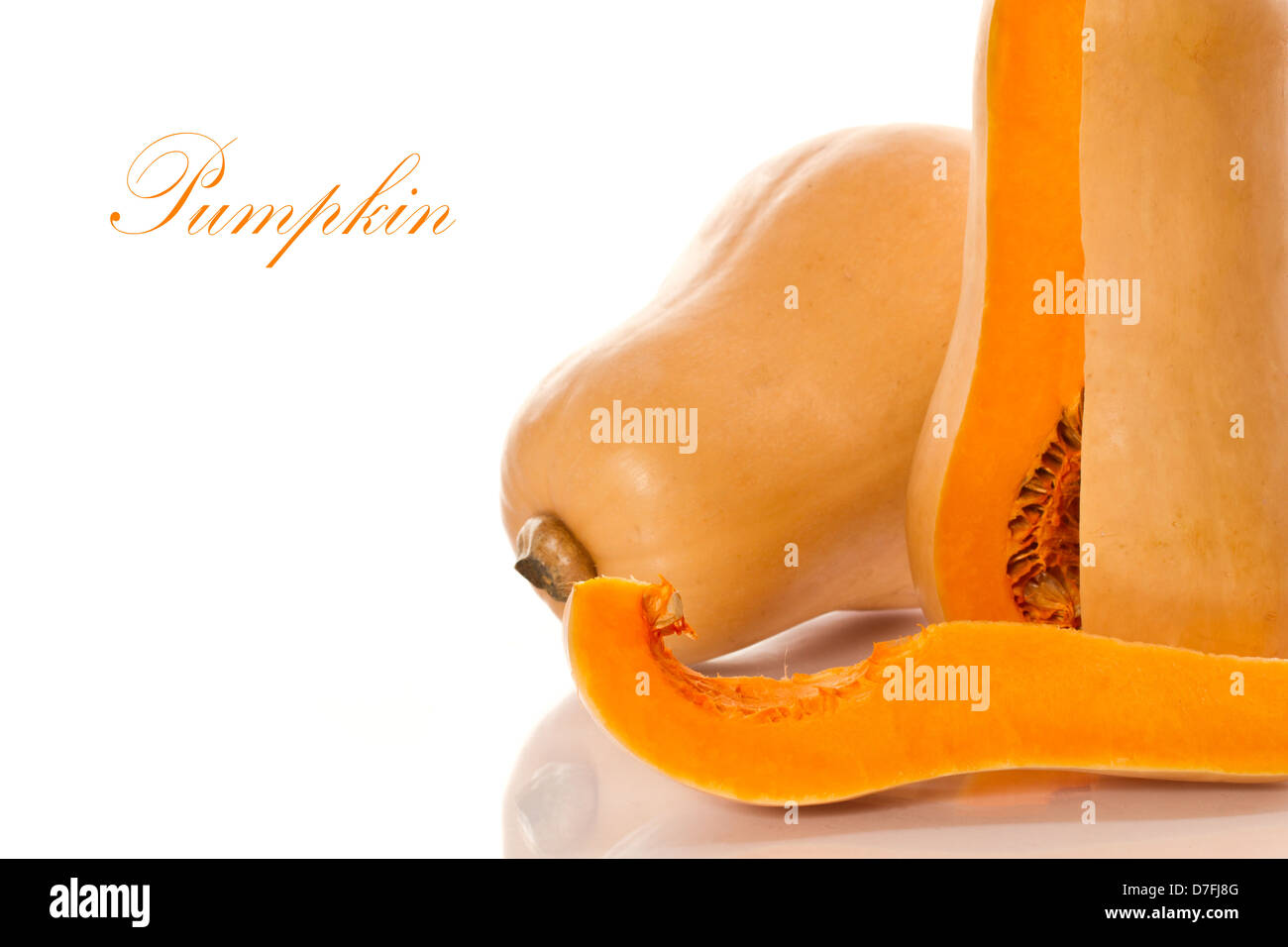 ripe orange pumpkin on a white background Stock Photo - Alamy