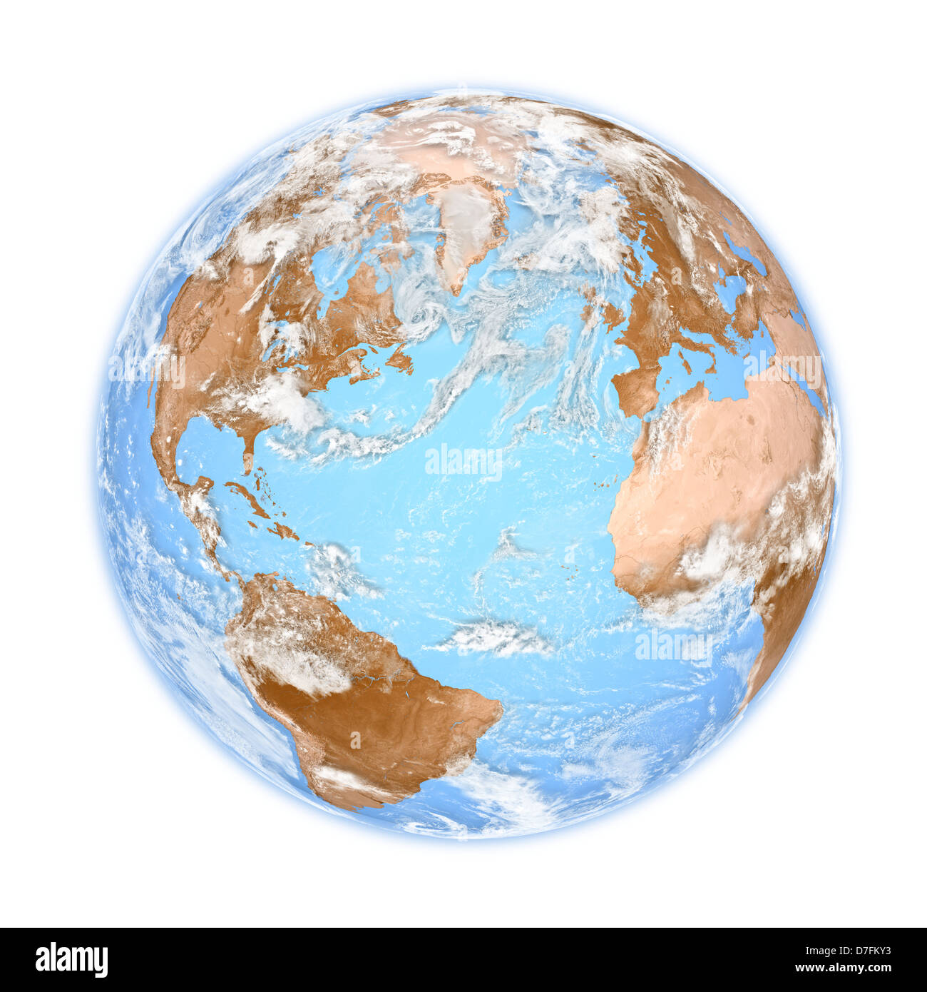 Planet Earth with clouds isolated on white background. Elements of this ...