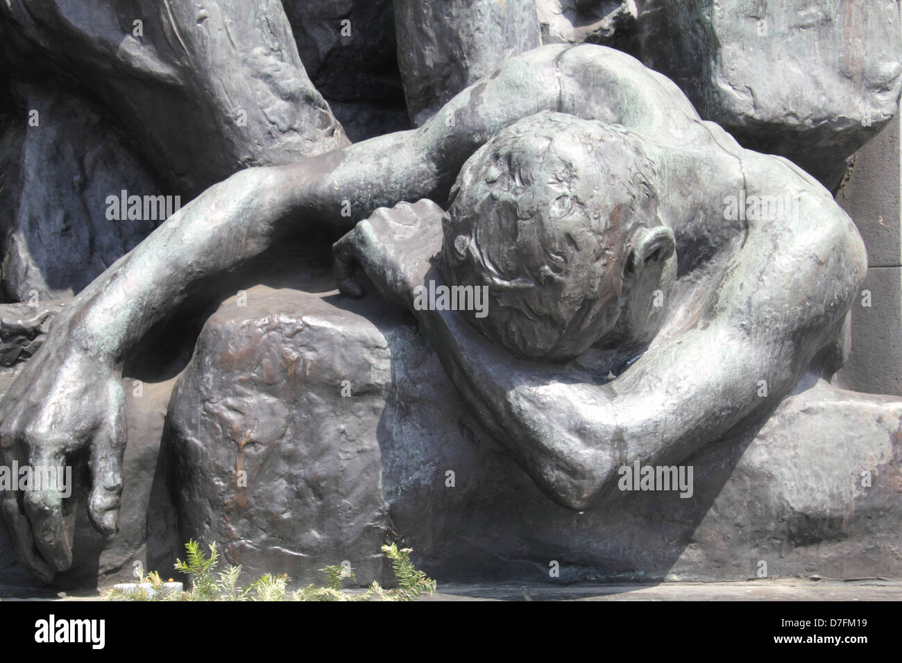 Part of Memorial Monument To Heroes Of Warsaw Ghetto Created By Nathan Rappaport, Located In Warsaw, Poland Stock Photo