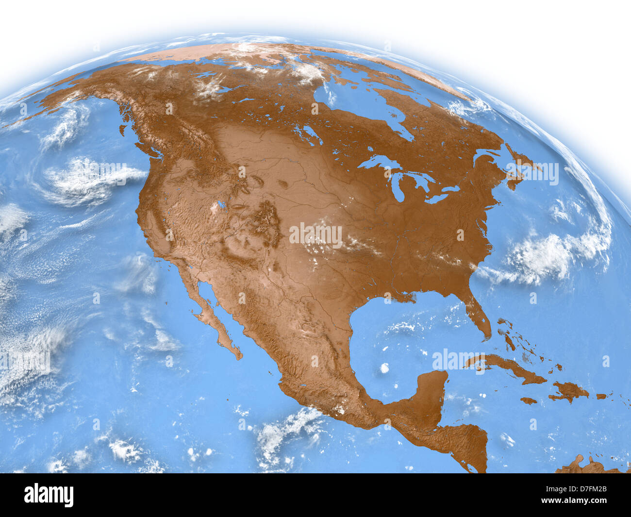 North America on planet Earth isolated on white background. Elements of ...