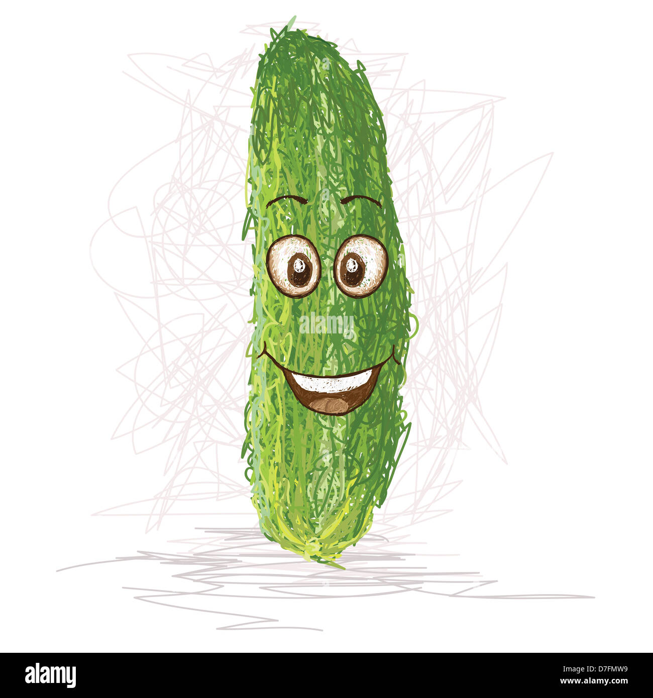happy cucumber vegetable cartoon character smiling Stock Photo - Alamy