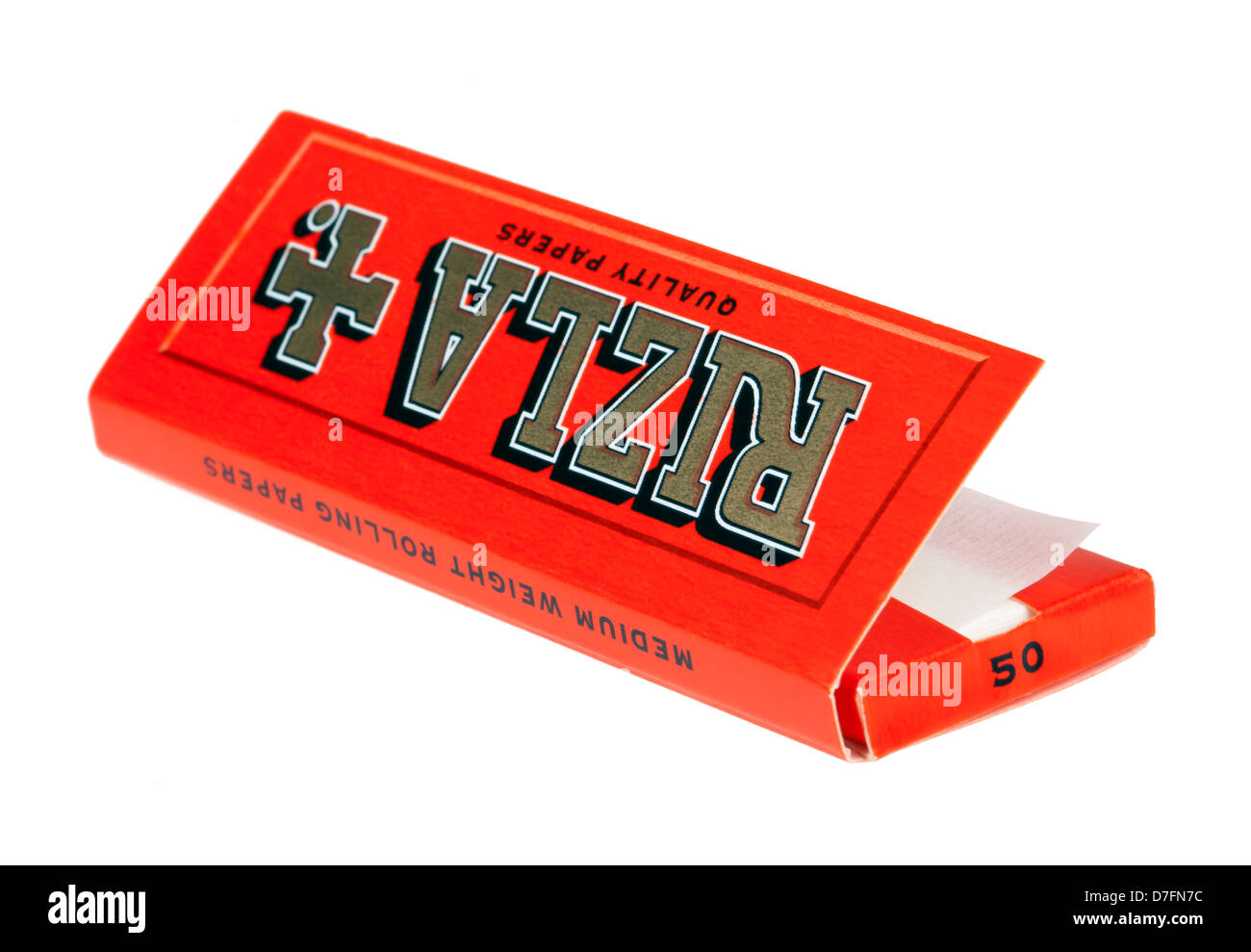 Tel-Aviv Israel - March 20th 2011: full pack Rizla rolling papers. This is orange pack short papers which contains thickest Stock Photo
