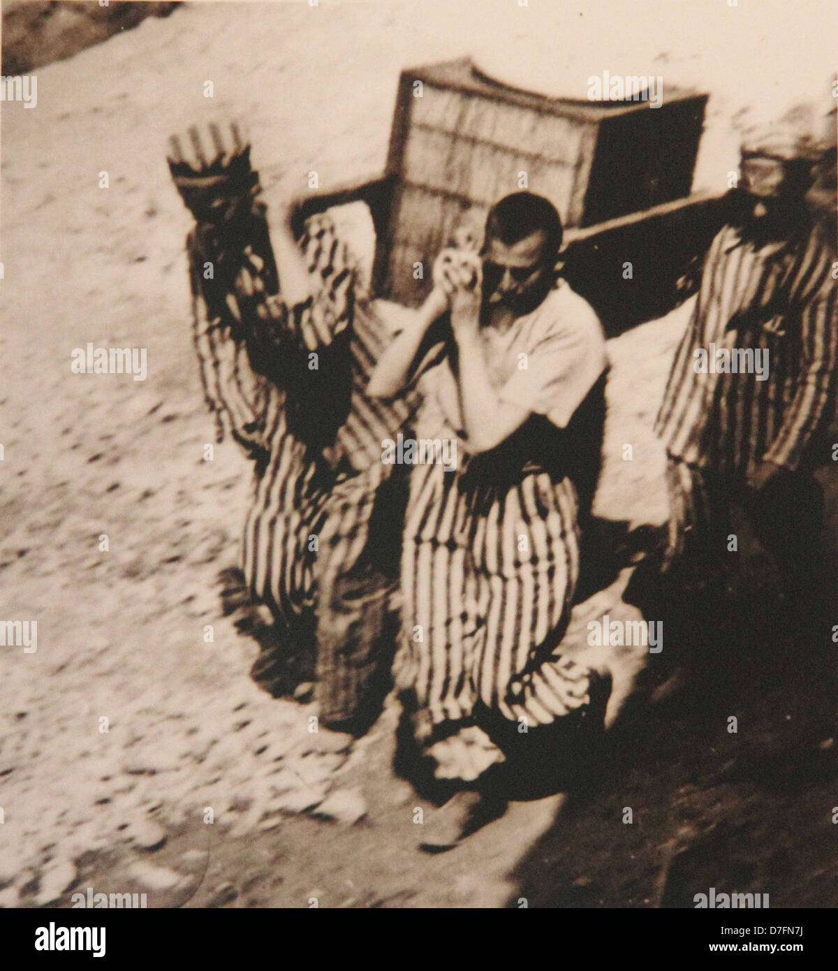 Polish Jews doing slave labor in Concentration Camp Stock Photo