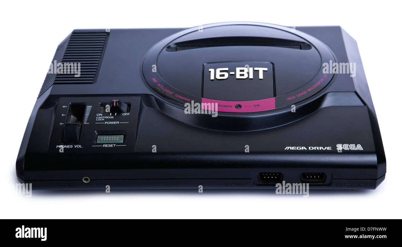 A Sega Mega Drive video game console from the 1990's. Stock Photo