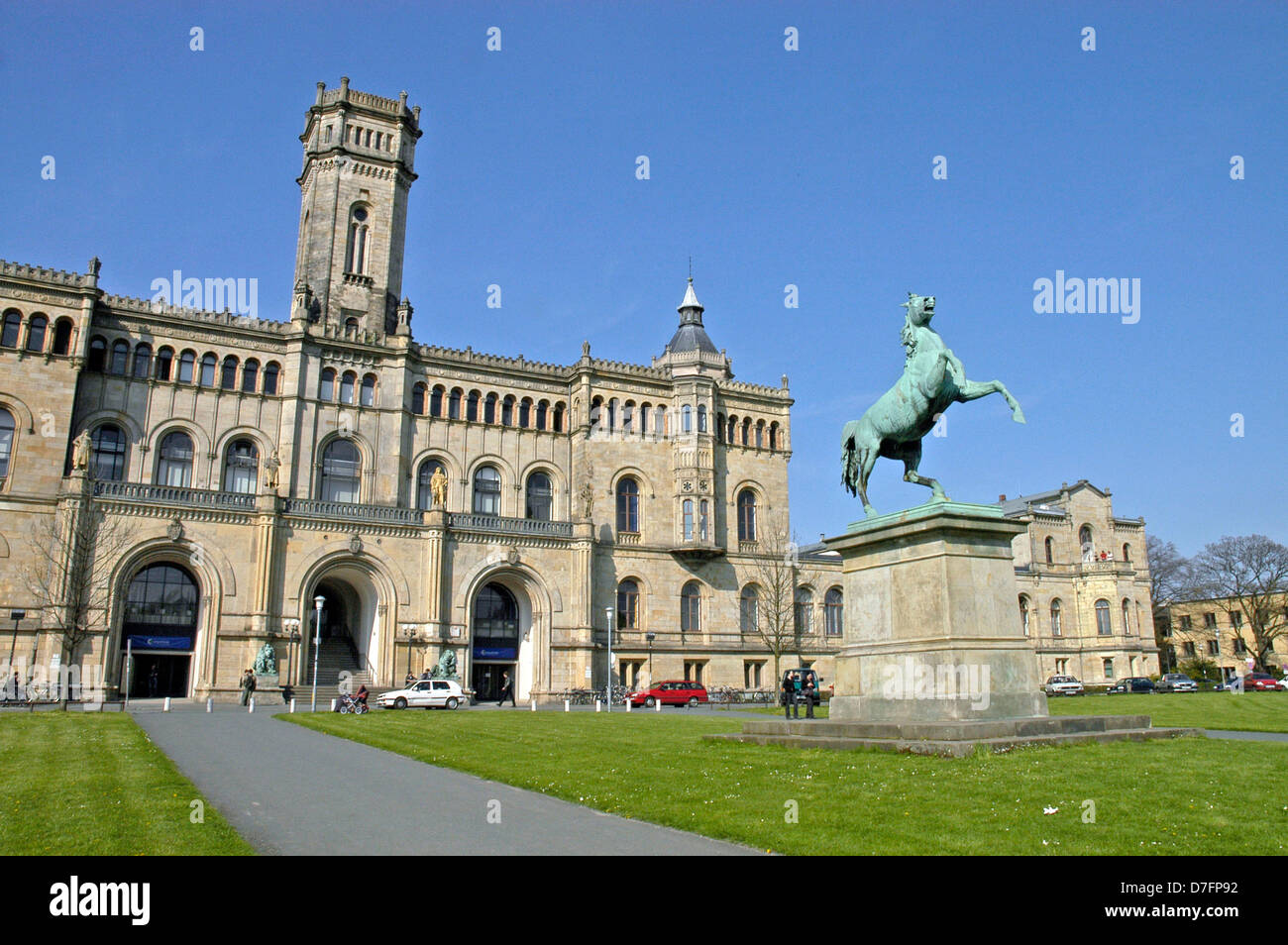Germany, Lower Saxony, Hannover, Herrenhausen, university, heraldic animal Saxon's horse Stock Photo