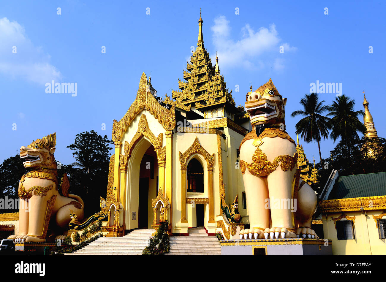 Shwedagon pagoda entry Yangon Myanmar Stock Photo