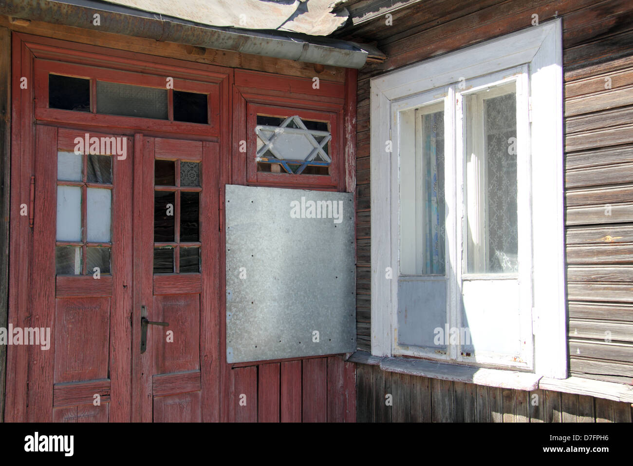 The Rabbi's wooden house in Tykocin, Poland, where he lived before the Holocaust (Shoah) Stock Photo