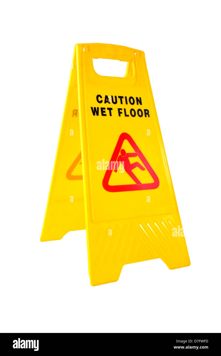 It's an image of wet floor marker, when cleaning service is in progress,  they usually place this marker on the floor Stock Photo - Alamy