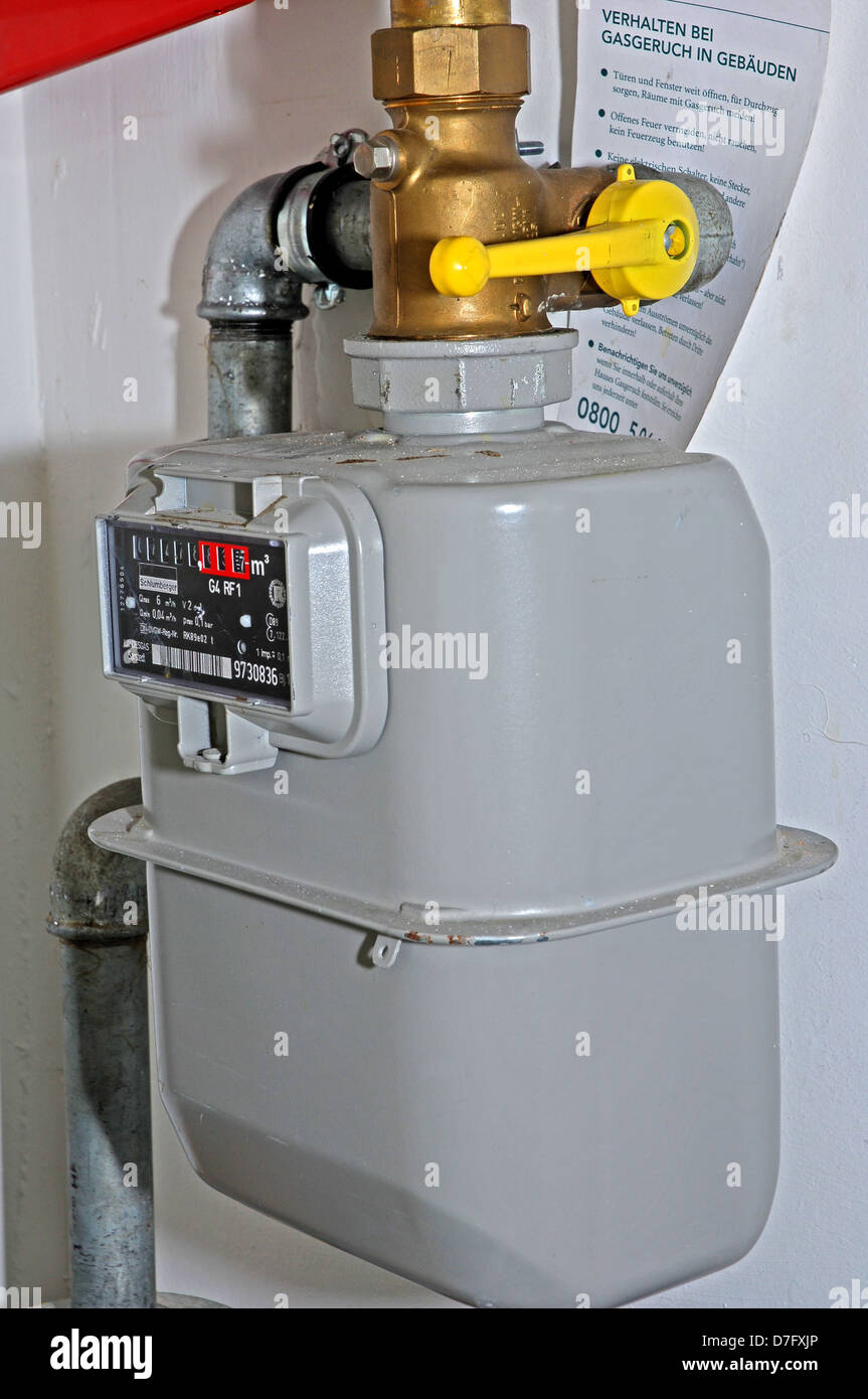Household, gas metre, gas metre, gasmeter, gas metre in household, energy consumption Stock