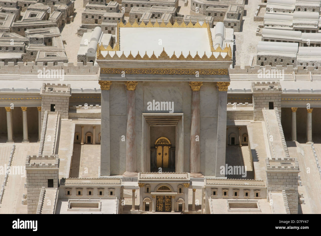 Reconstructed 2nd Temple as part of Model Of Ancient Jerusalem Stock Photo