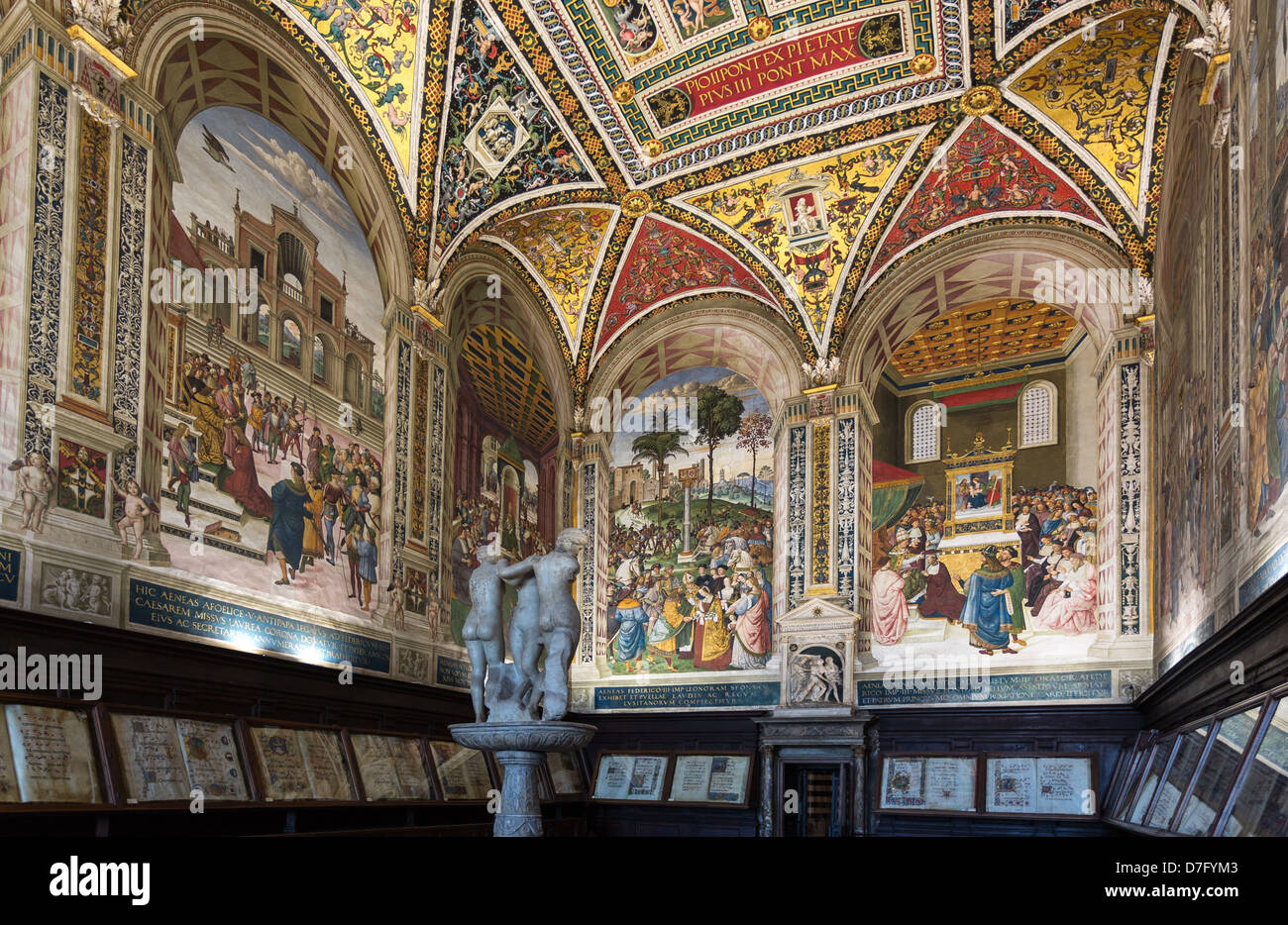 Italy siena piccolomini library frescos hires stock photography and