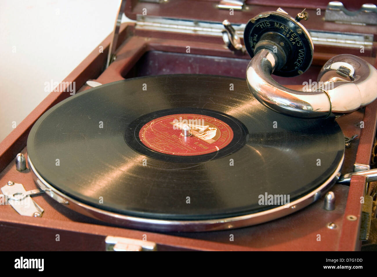 His Masters Voice gramophone model 5A Stock Photo
